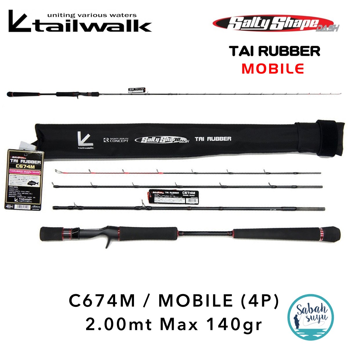 Tailwalk SSD Mobile C674M (4P) Tetikli Tai Rubber Kamış 2.00mt Max.140gr