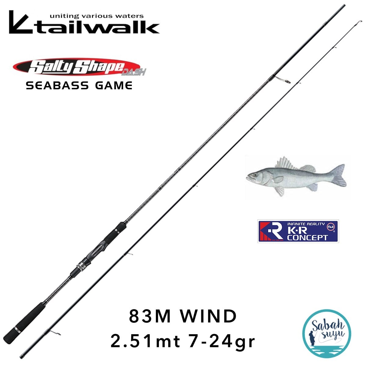 Tailwalk SSD Seabass Game 83M Wind (2P) Spin Kamış 251cm 7-24gr