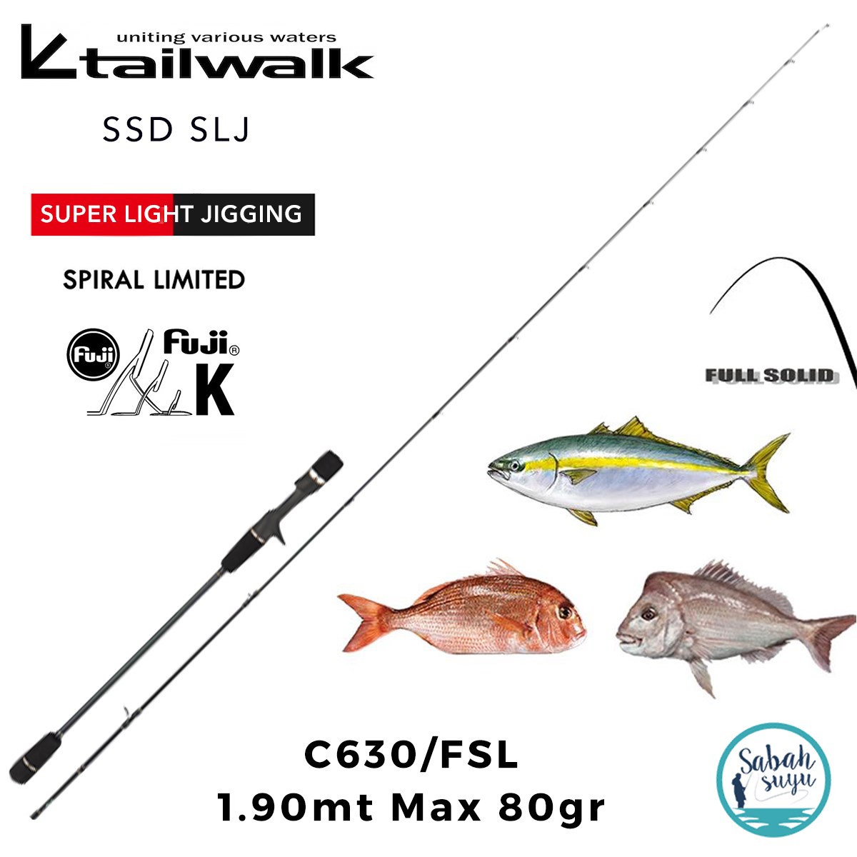Tailwalk SSD SLJ C630/FSL 1.90mt Max.80gr (S2P) Tetikli Light Jiging Kamış