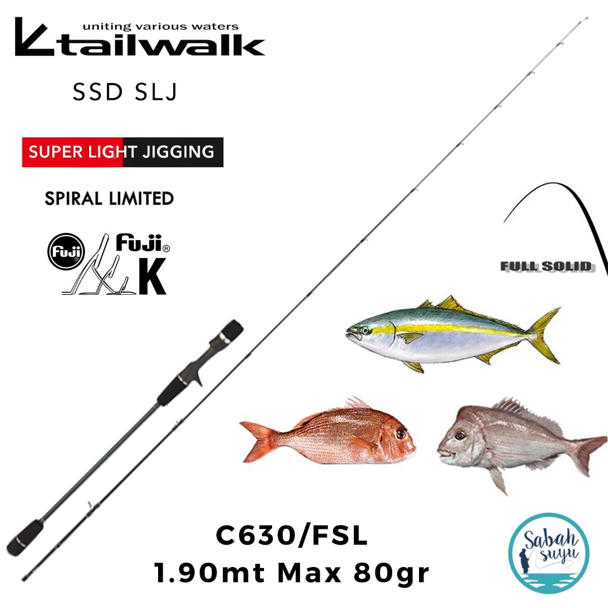 Tailwalk SSD SLJ C630/FSL 1.90mt Max.80gr (S2P) Tetikli Light Jiging Kamış