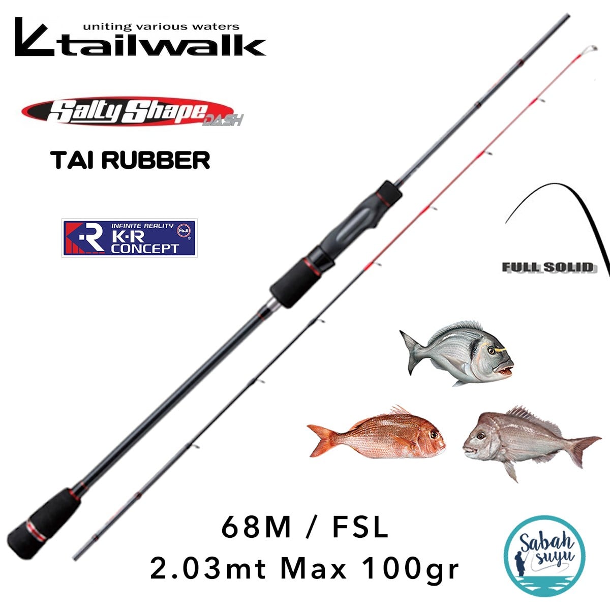 Tailwalk SSD Tai Rubber 68M/FSL Spin Kamış 2.03mt Max.100gr