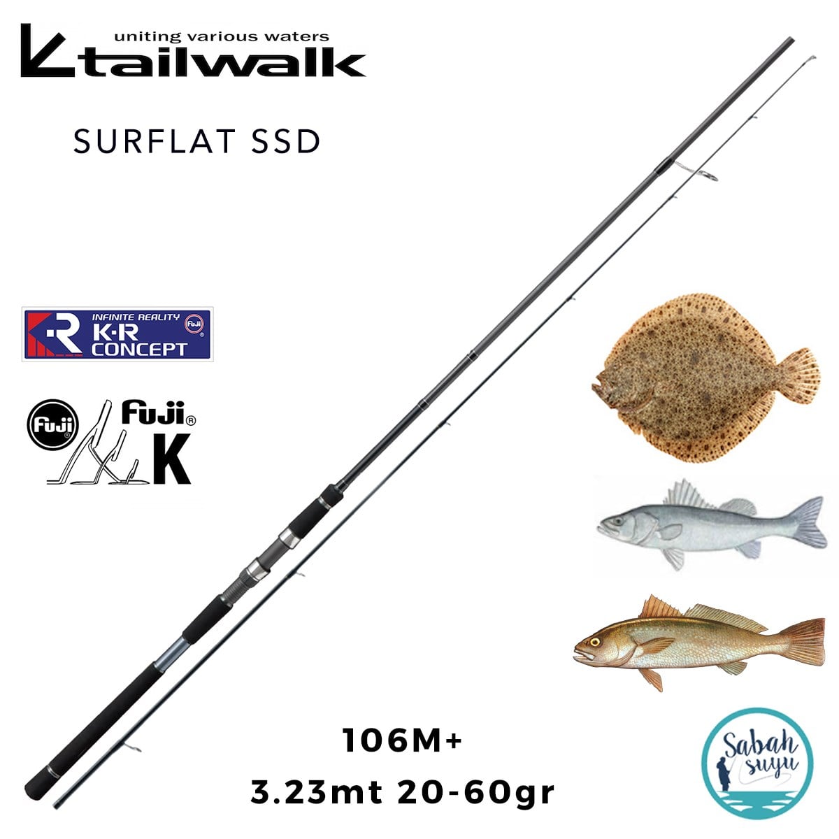 Tailwalk Surflat SSD 106M+ 3.23mt 20-60gr (2P) Spin Kamış