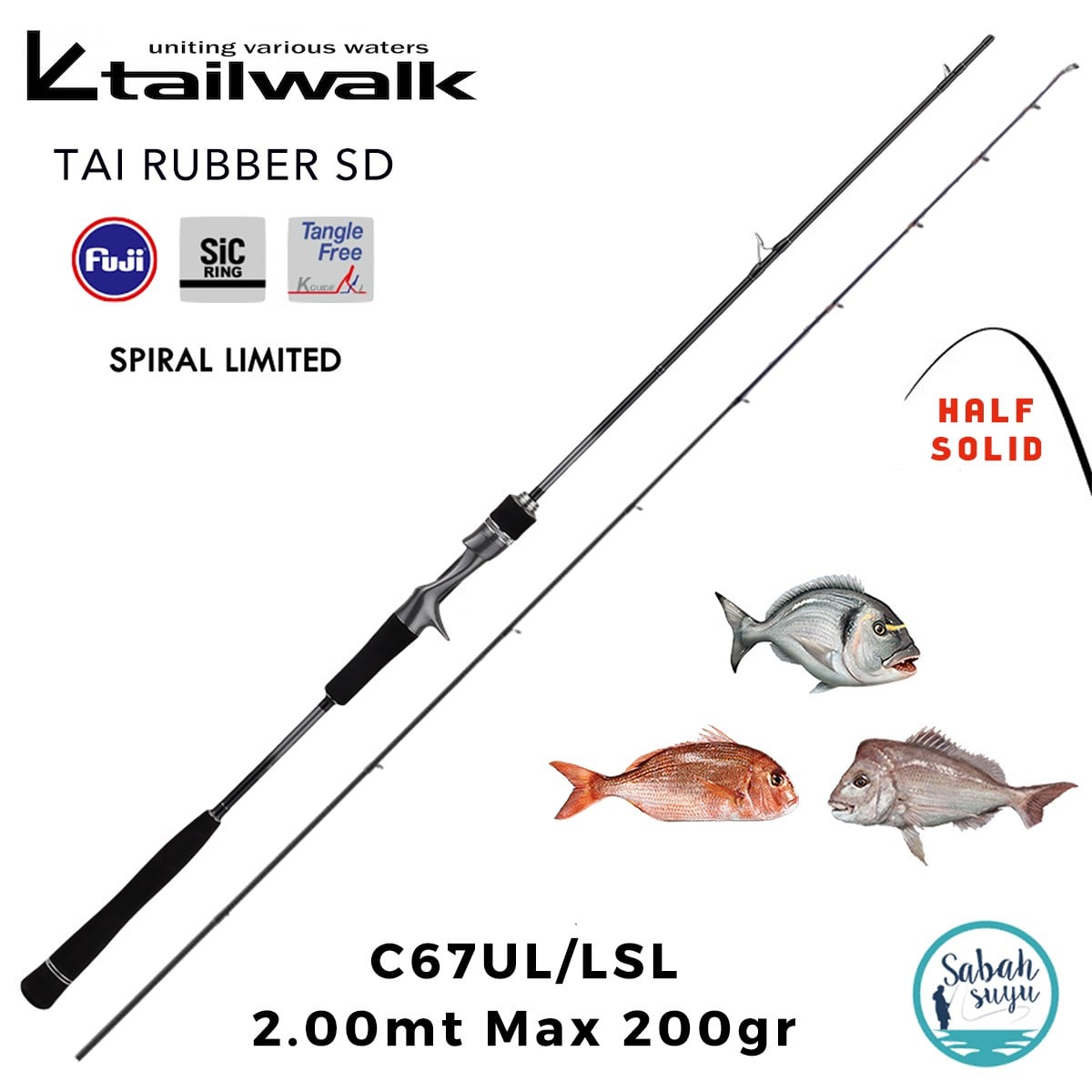 Tailwalk Tai Game SD Solid Spiral C67UL/LSL 2.00mt 200gr (2P) Tetikli Tai Rubber Kamış