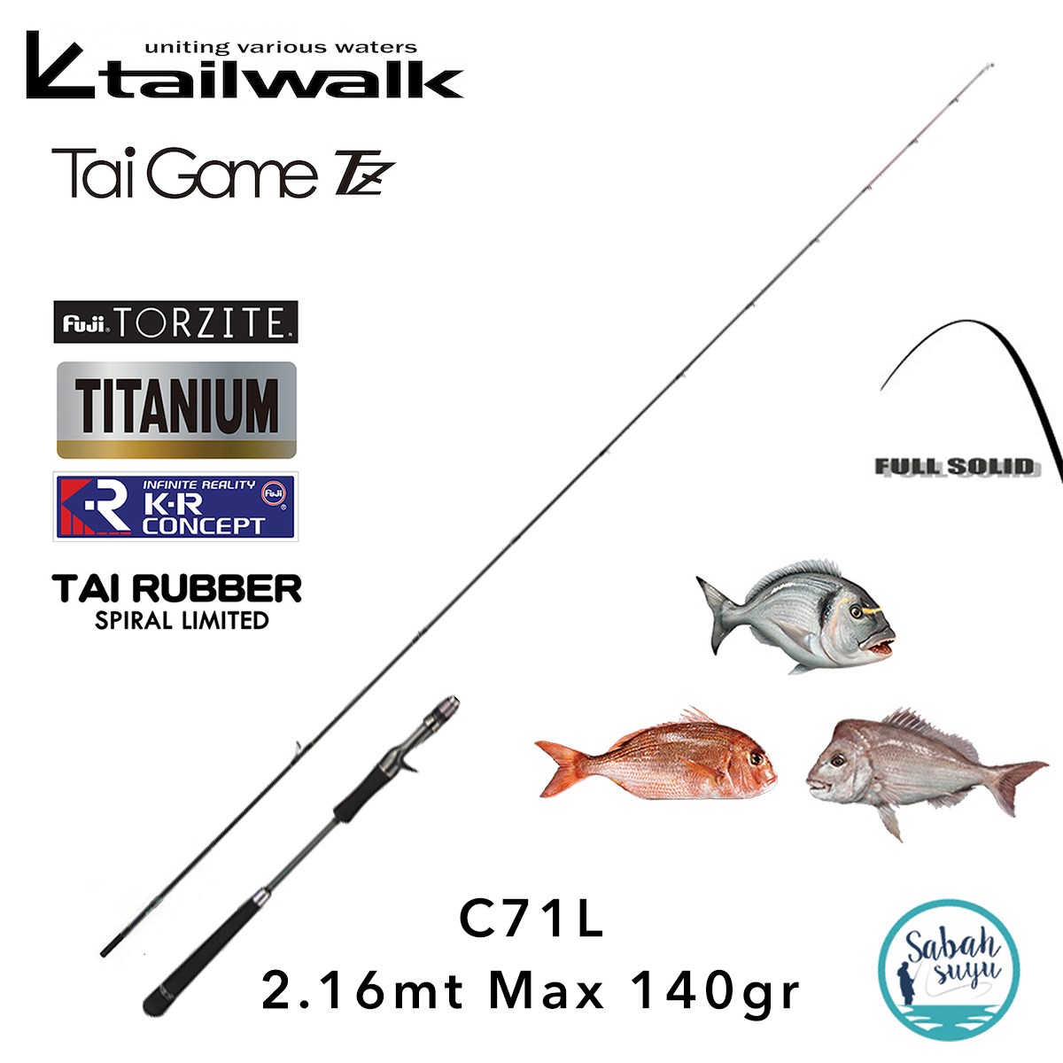 Tailwalk Tai Game TZ Spiral Limited C71L 2.16mt Max 140gr (S2P) Tetikli Tai Rubber Kamış