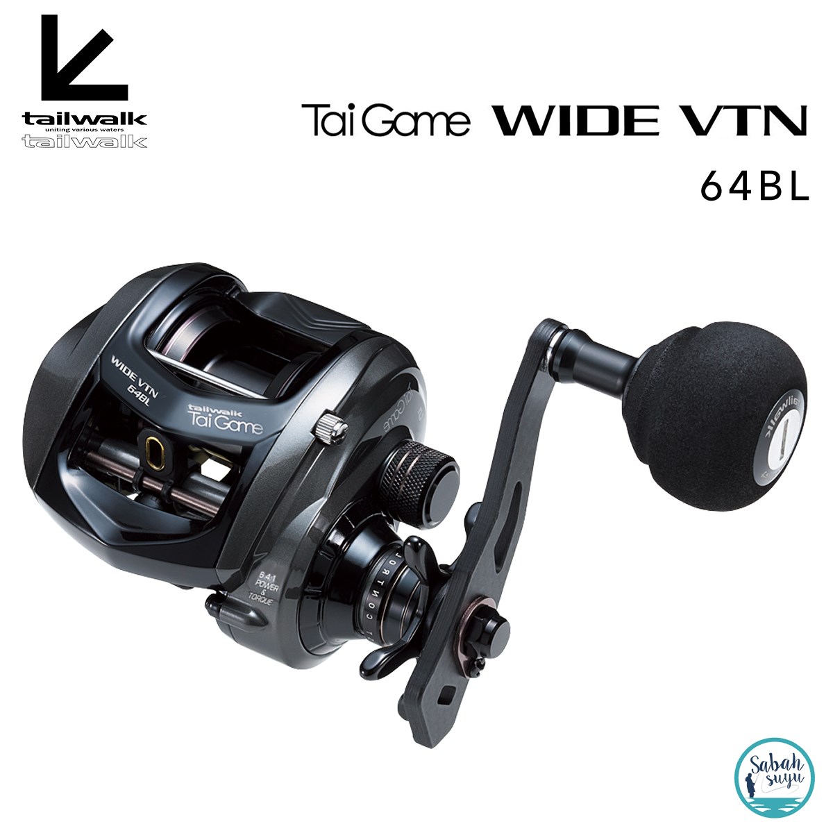 Tailwalk Tai Game Wide VTN 64BL Tai Rubber Çıkrık/Baitcasting Jig Olta Makinesi (Sol El)