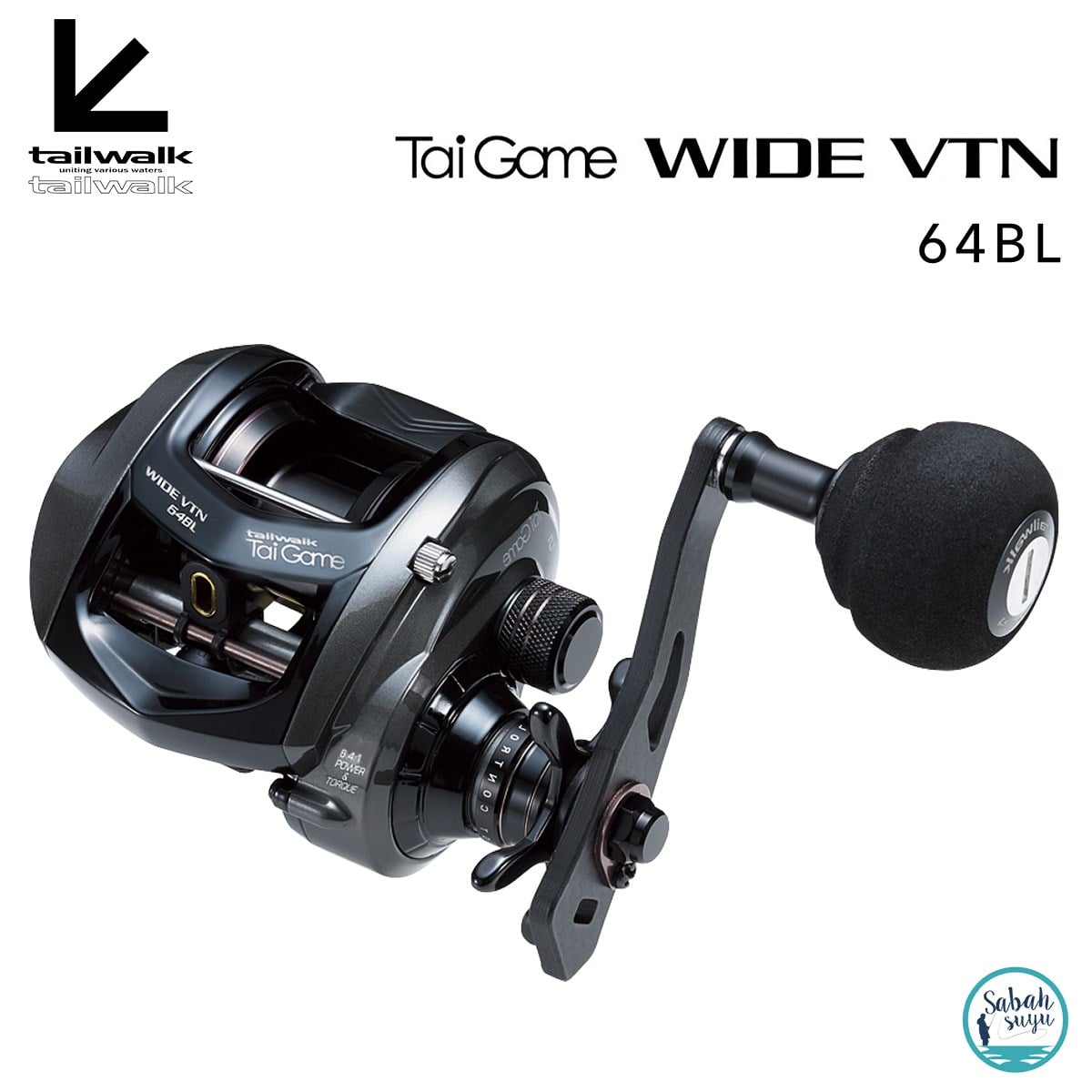 Tailwalk Tai Game Wide VTN 64BL Tai Rubber Çıkrık/Baitcasting Jig Olta Makinesi (Sol El)