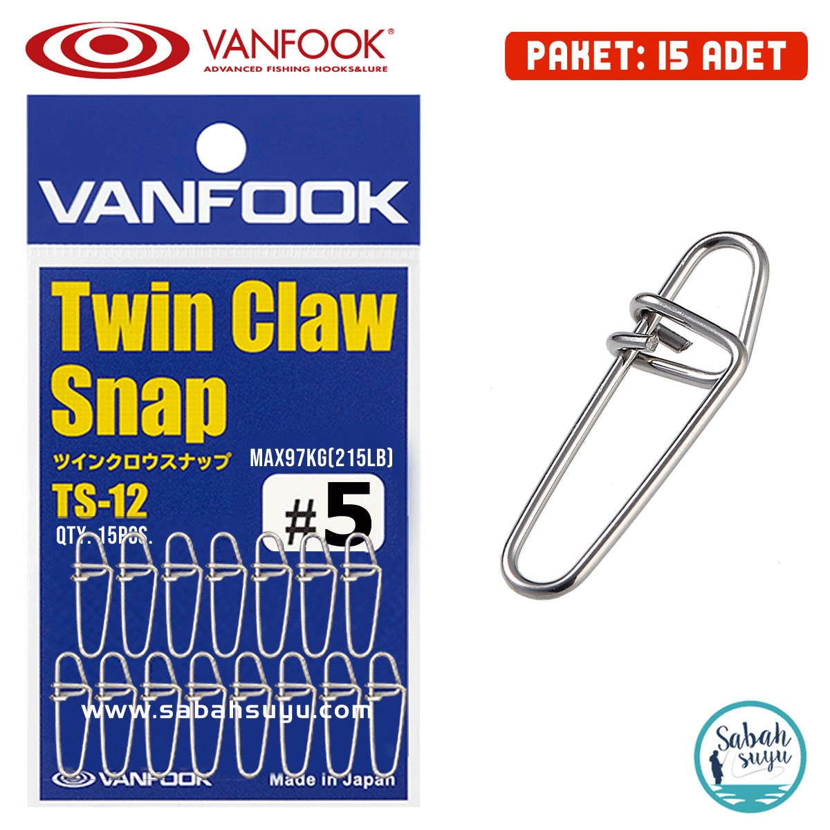 Vanfook Twin Claw Snap TS-12 Silver #5 28mm 215lb/97kg (15Ad)