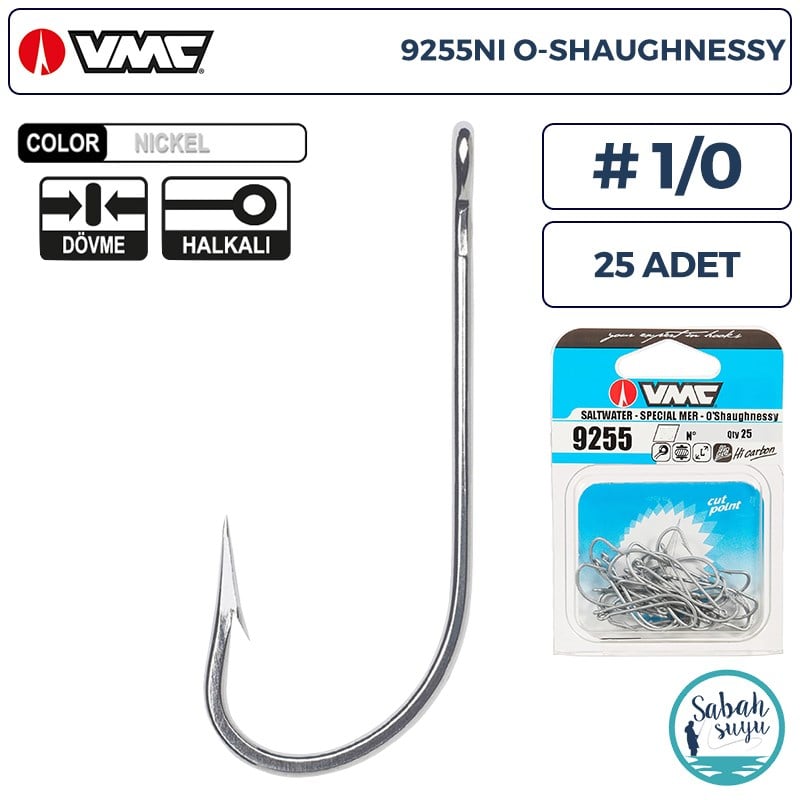 VMC 9255NI O-Shaughnessy Delikli İğne Beyaz #1/0 (25 Adet)