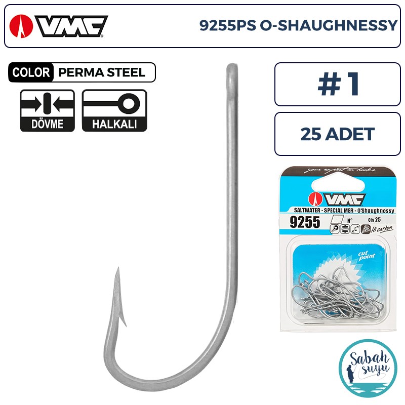 VMC 9255PS O-Shaughnessy Delikli İğne Perma Steel #1 (25 Adet)