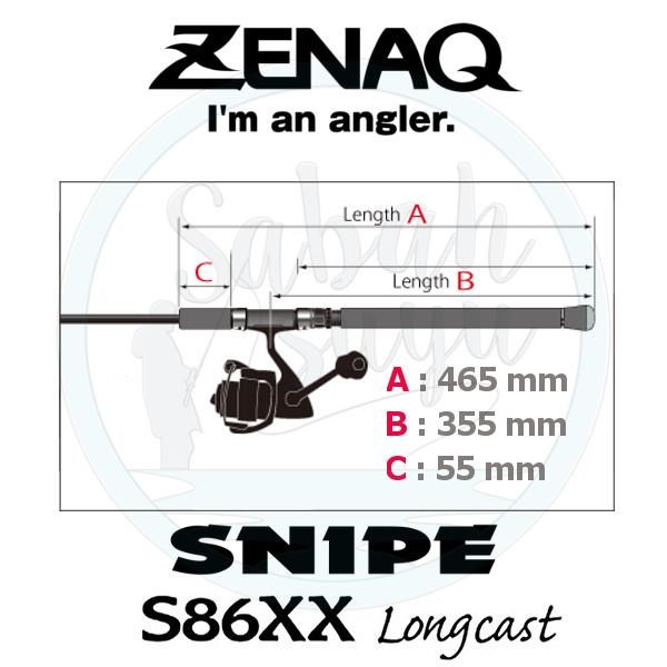 ZENAQ SNIPE S86xx longcast超美品 Zenaq Snipe S86XX Long Cast (K) 2.59mt 8-40gr Spin Kamış