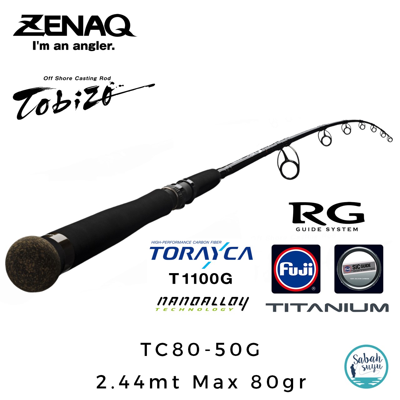 Zenaq Tobizo TC80-50G 244cm Max 80gr Offshore Casting Popping Kamış