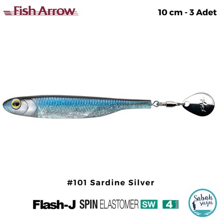 Fish Arrow Flash J Spin Elastomer SW 10cm (4'') #101 Sardine