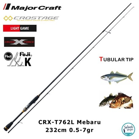 真空管　ＪＲＣ　F220 9343 Major Craft Crostage CRX-T762L Mebaru Tubular 232cm 0.5-7gr (2P