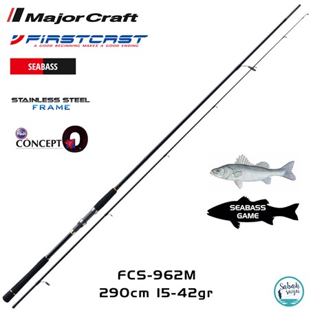 Major Craft Firstcast FCS-962M Seabass 290cm 15-42gr (2P) Spin Kamış