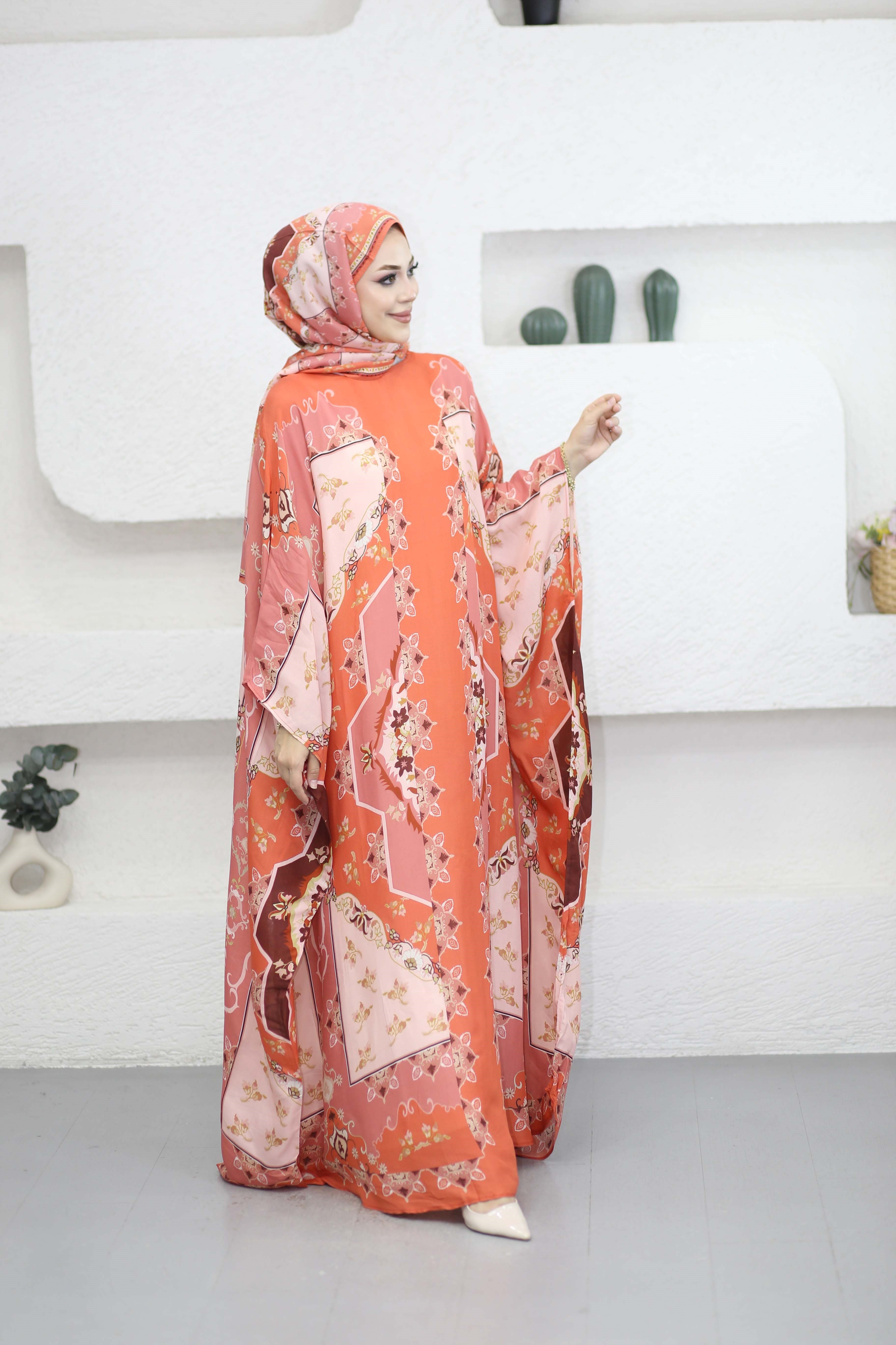 Maknesa Floş Kaftan Mercan 1558