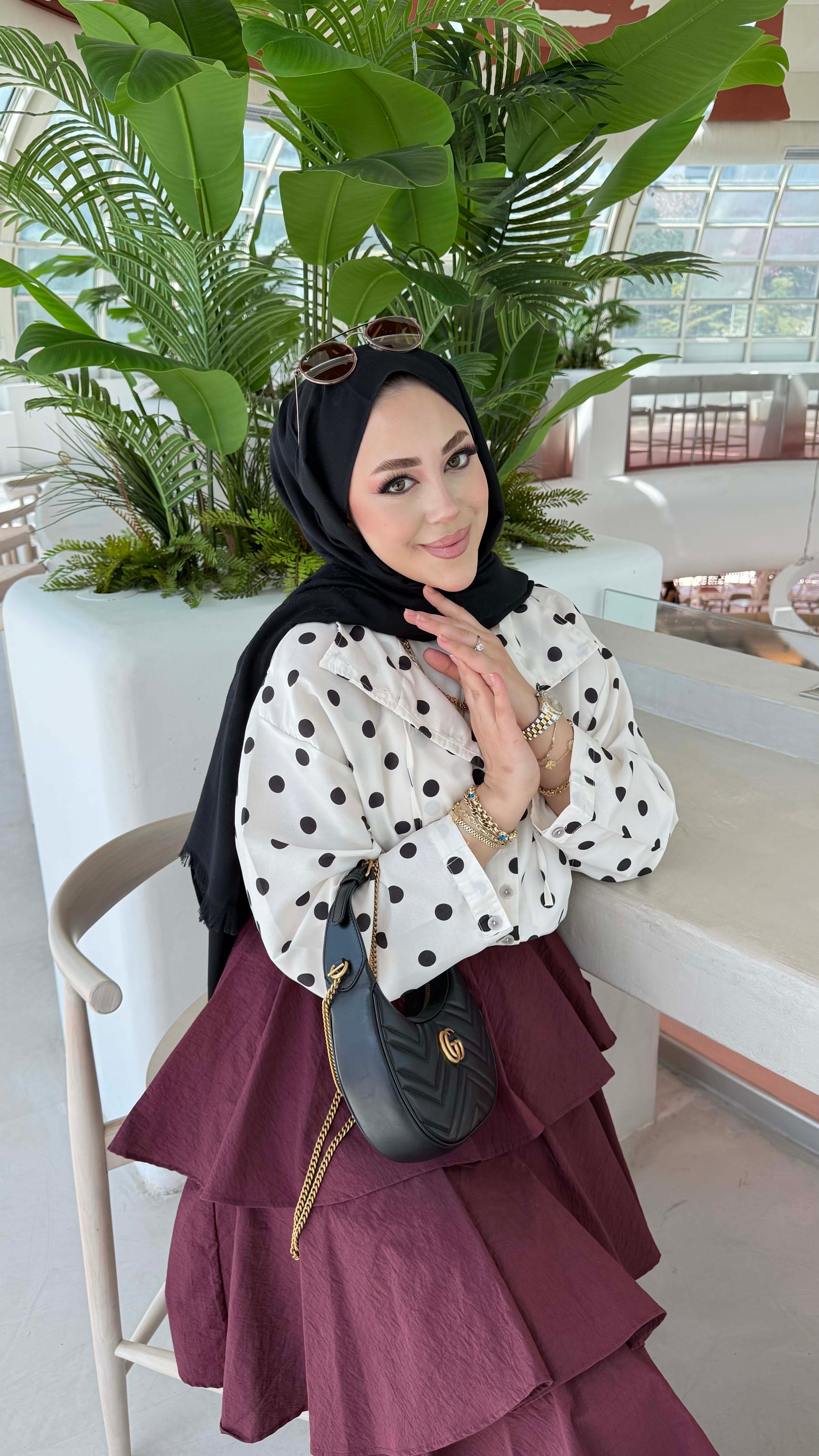 Puantiye Baskılı Ceket Ekru 23026