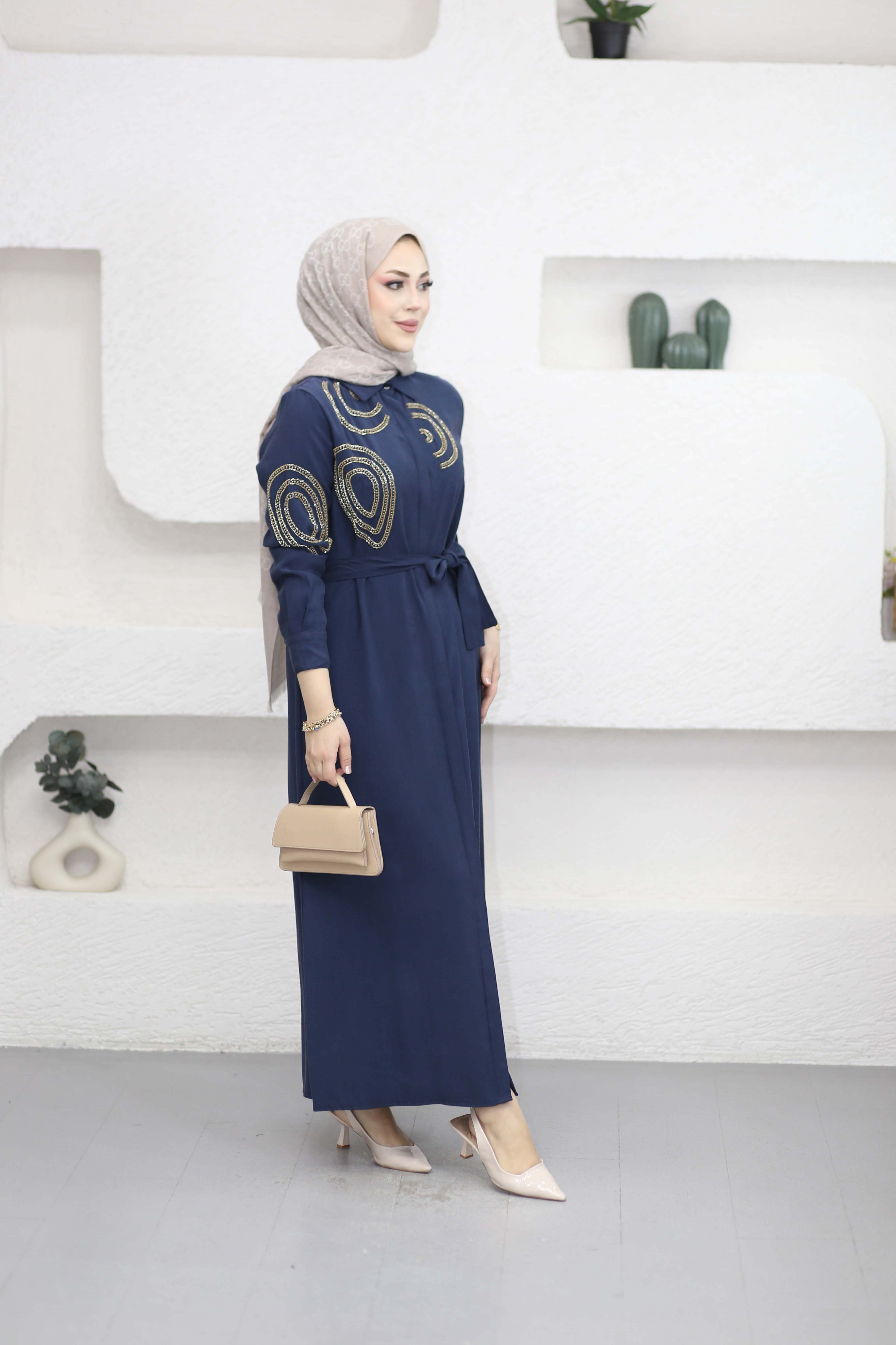 Asya Elbise Lacivert 1502