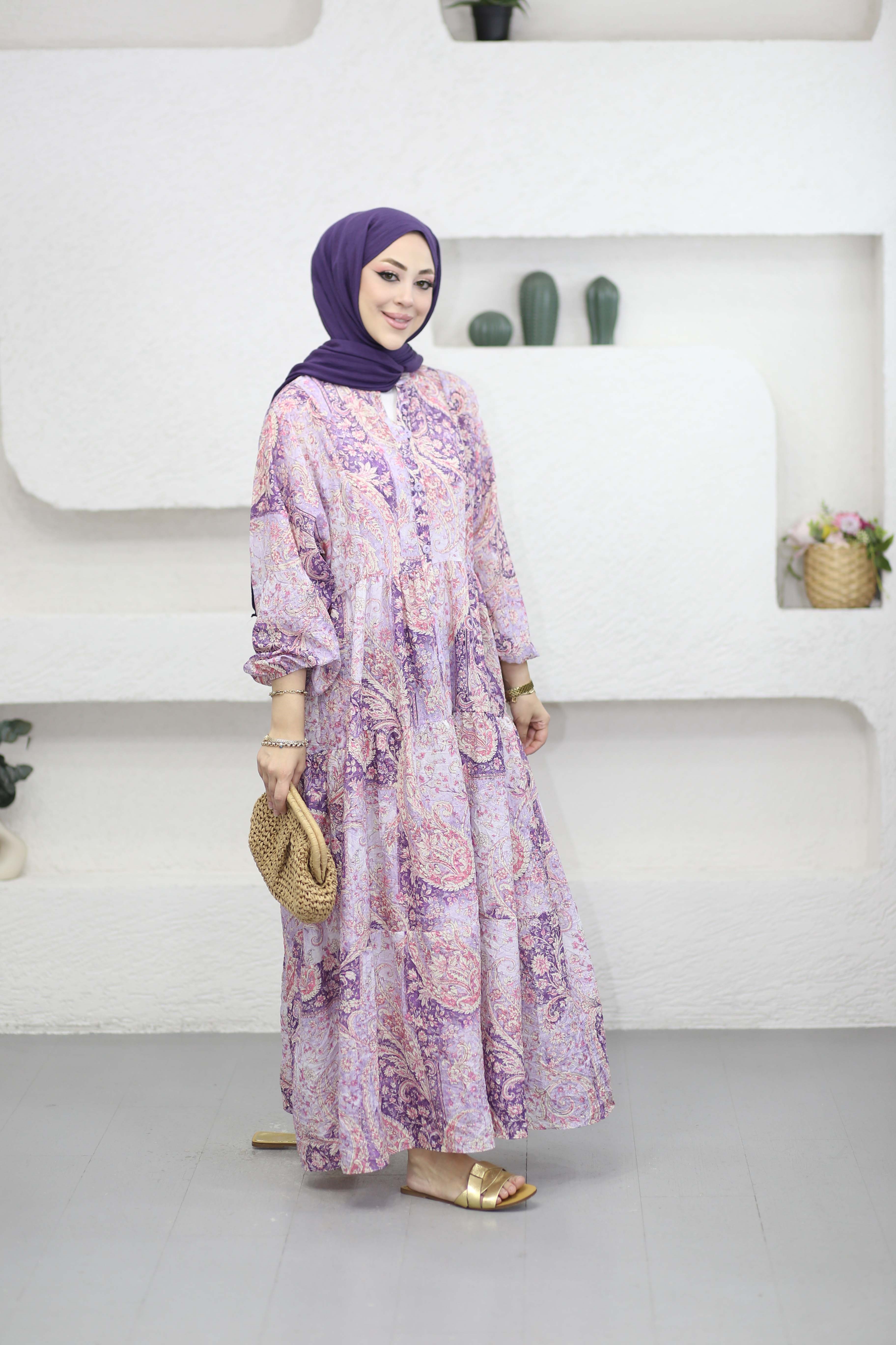 Babil Elbise Lila 5014