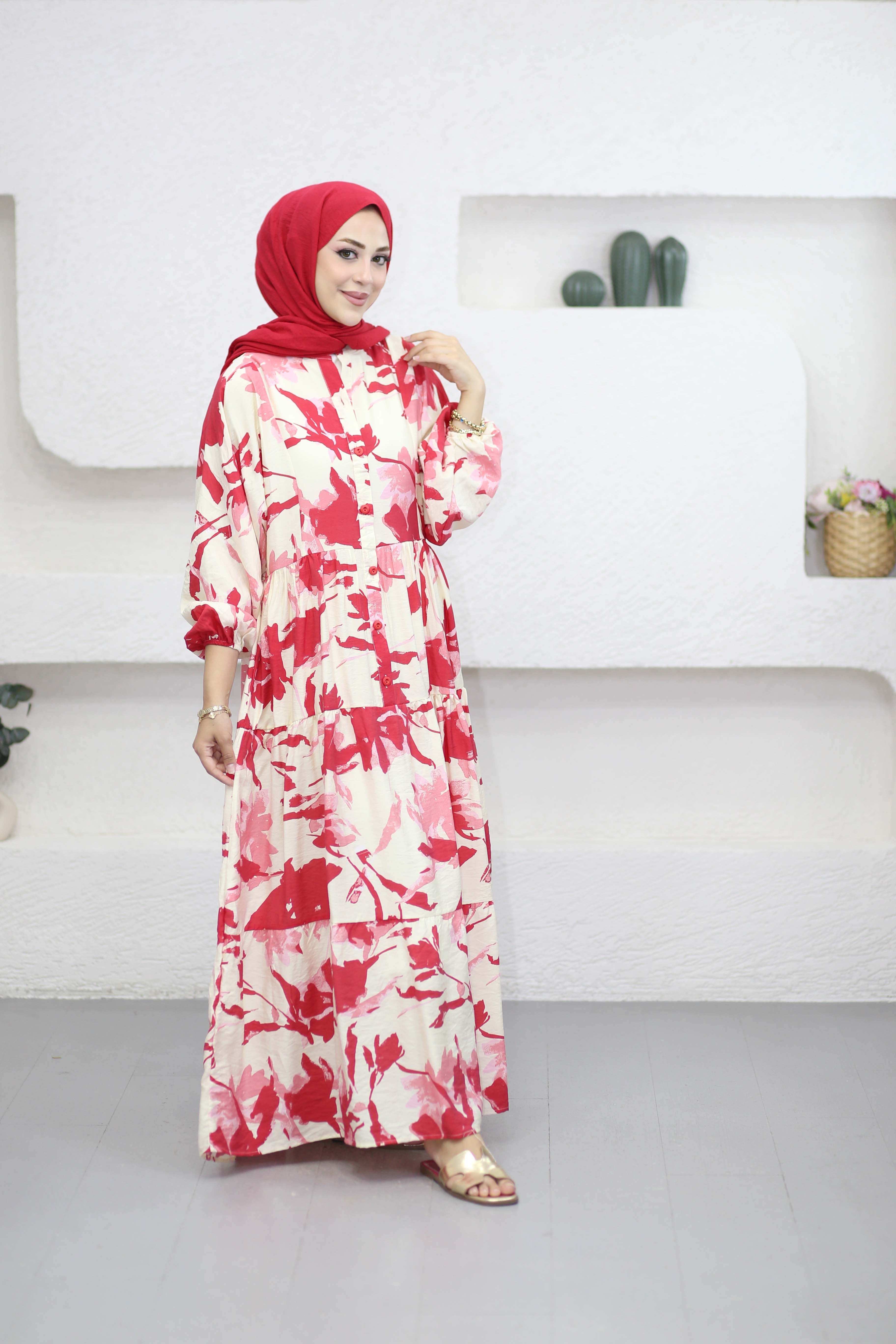 Damla Elbise Kırmızı 9241