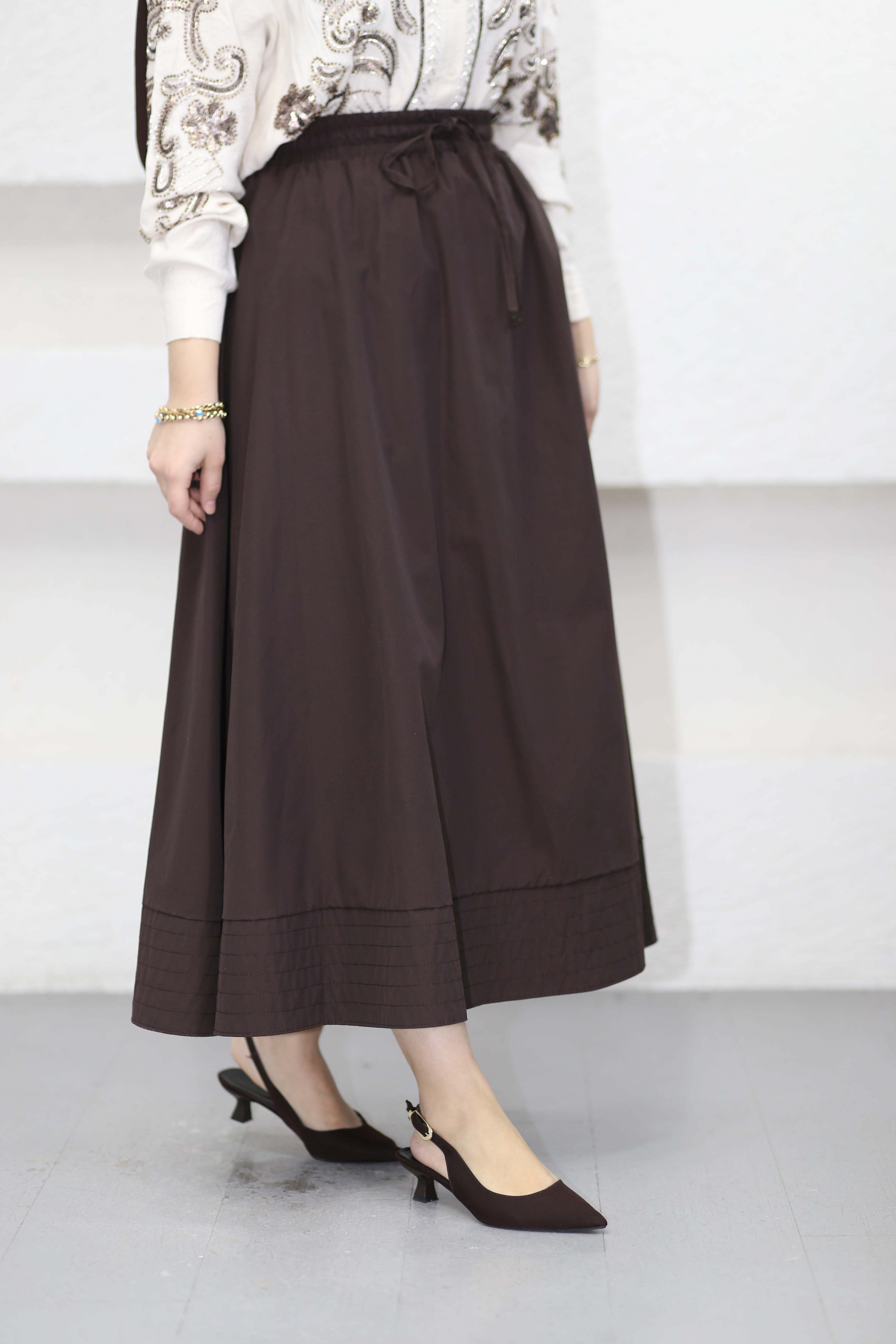 Marina Gipeli Etek Kahverengi 552