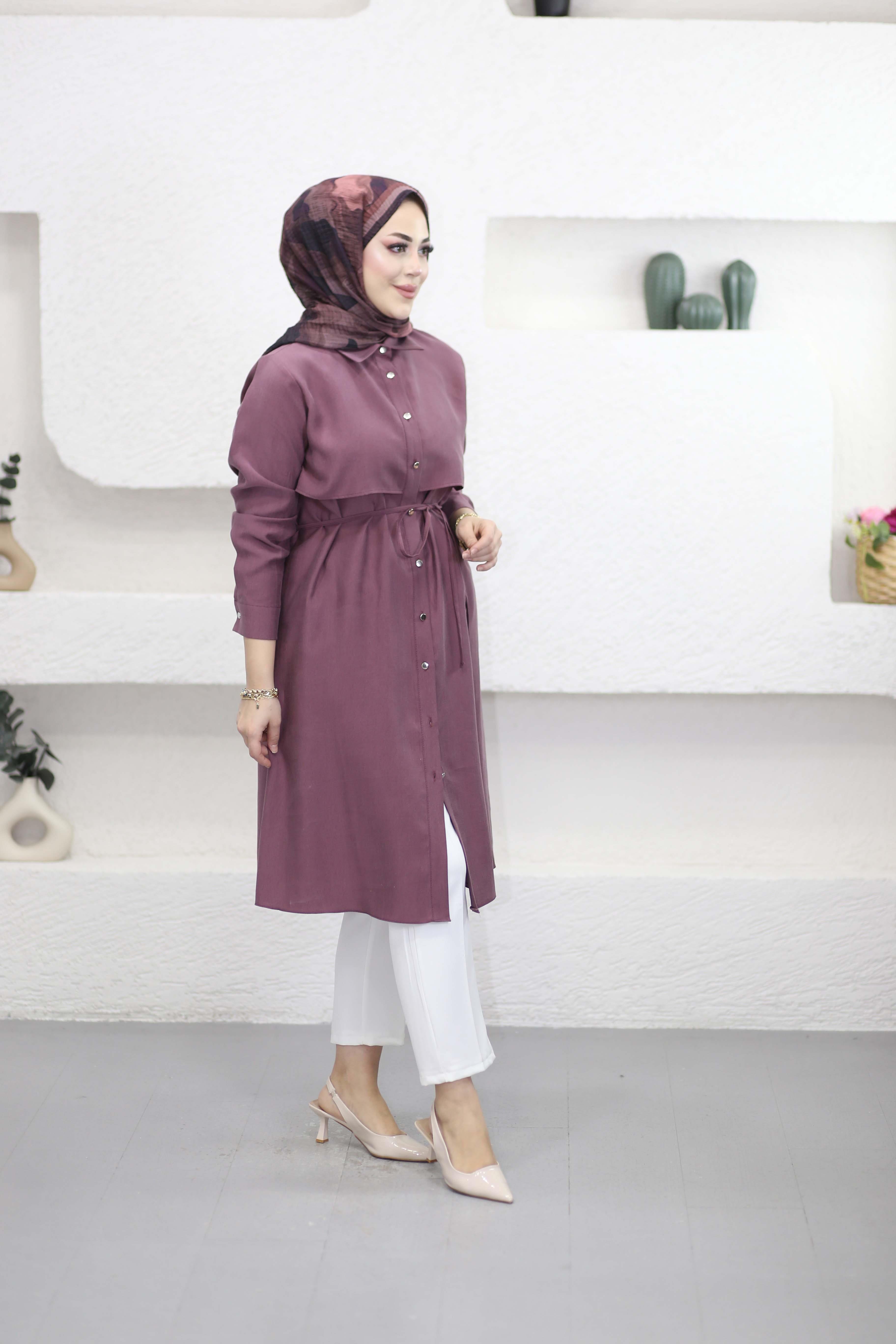 Önü Allerli Twist Tunik Gül Kurusu 2104