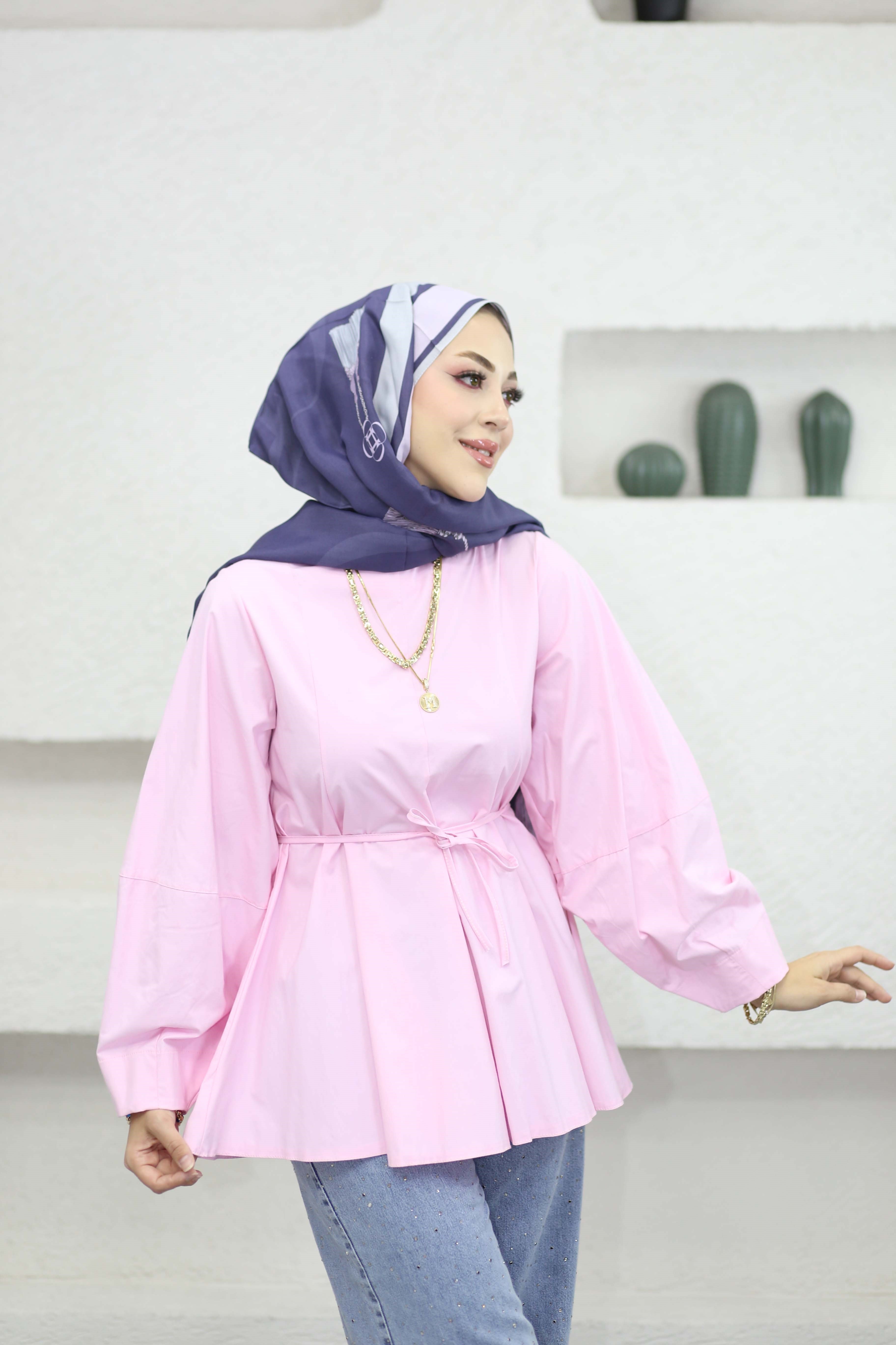 Balon Kol Tunik Pembe 1367