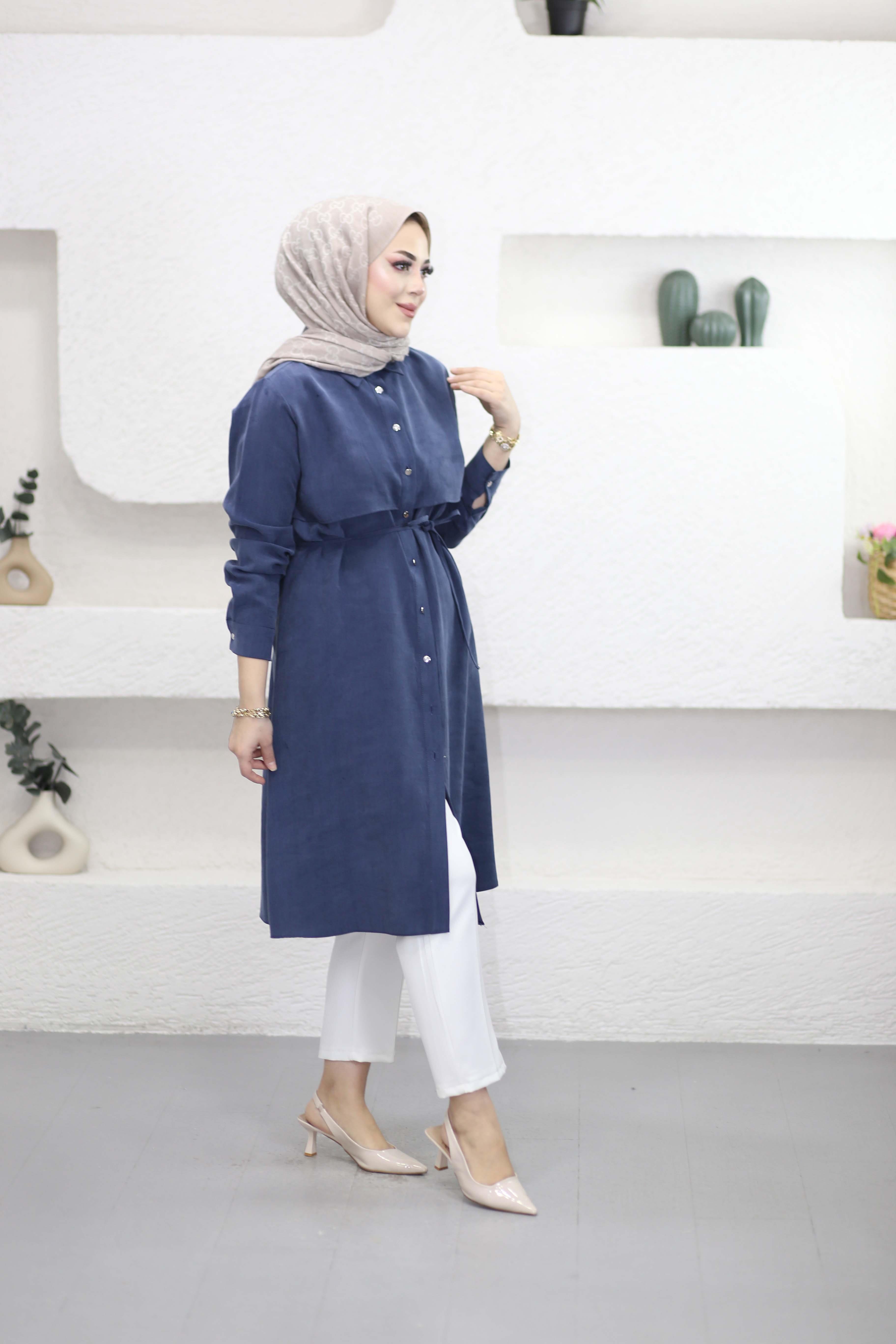 Önü Allerli Twist Tunik Lacivert 2104