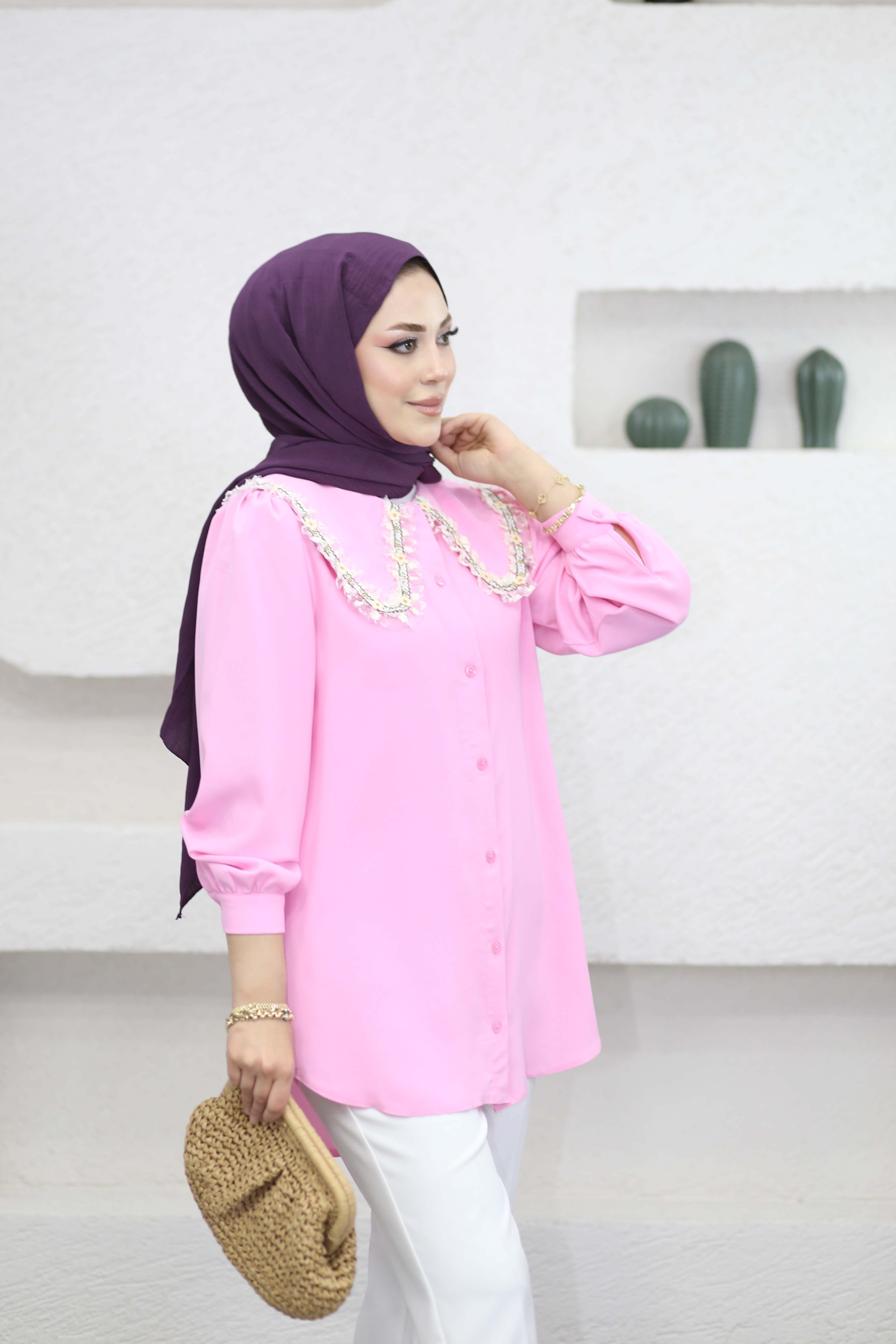 Kır Çiçeği Gömlek Pembe 264