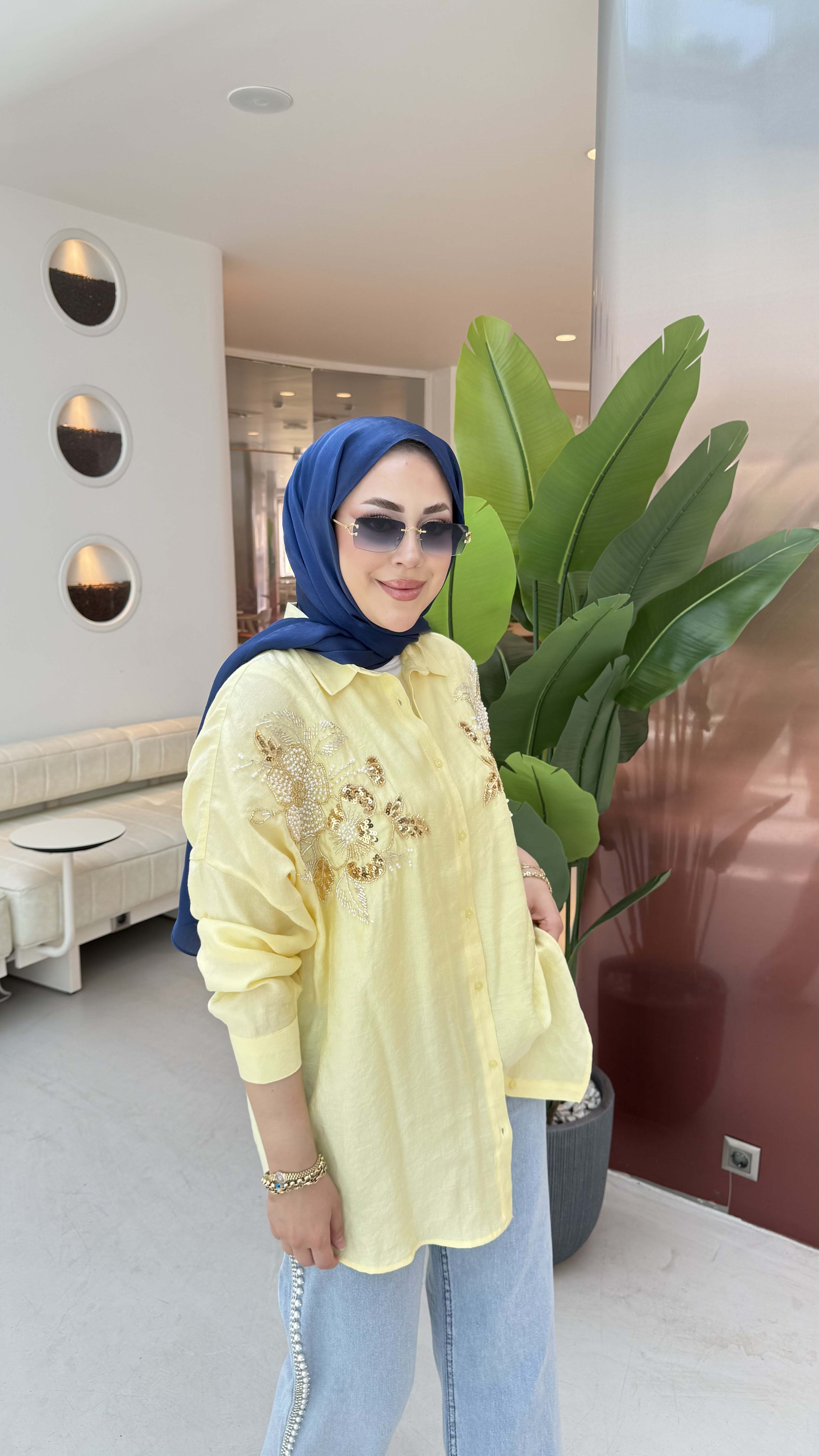 Selin Gömlek Sarı 5470