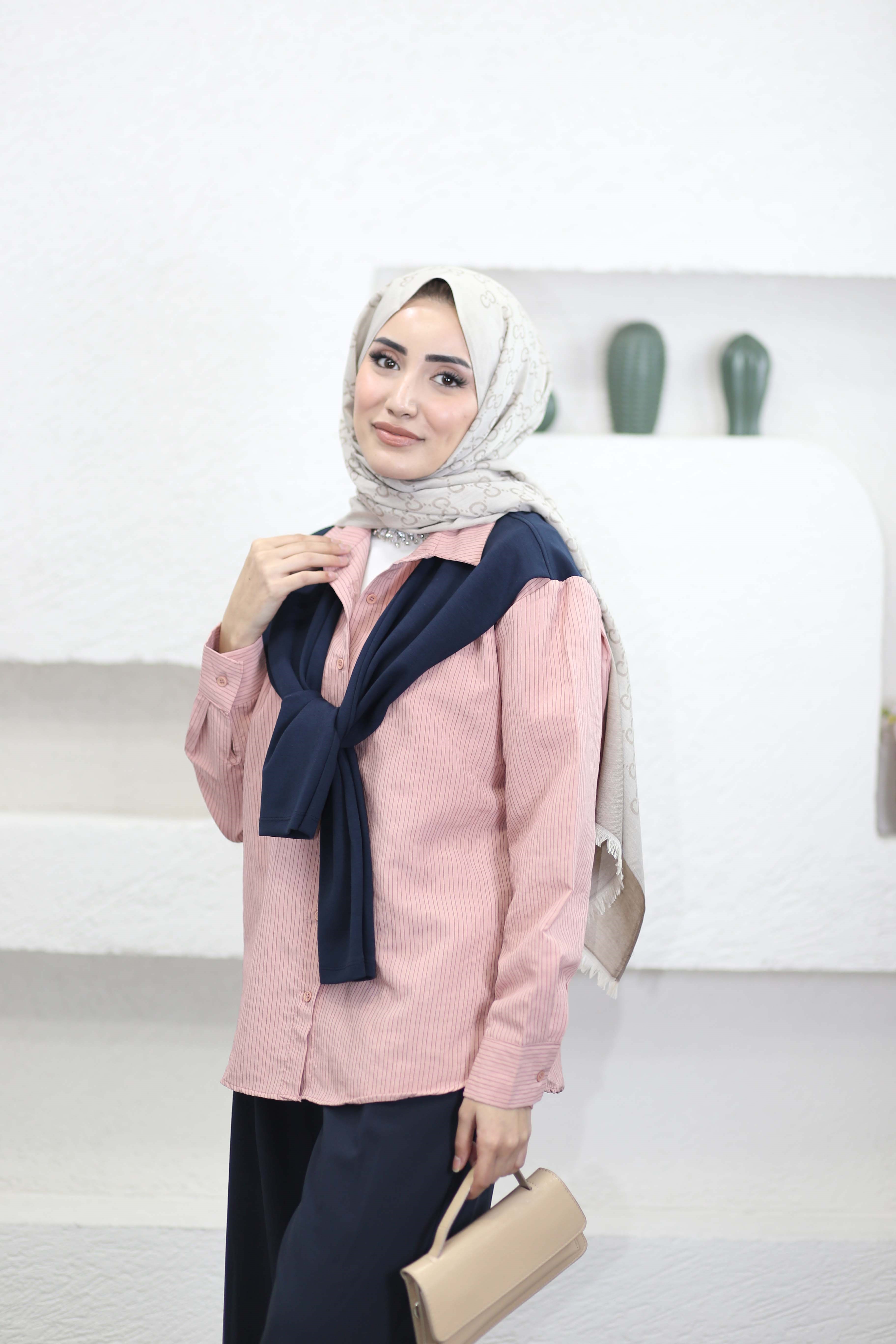 Esso Atkılı Gömlek Pembe 2814