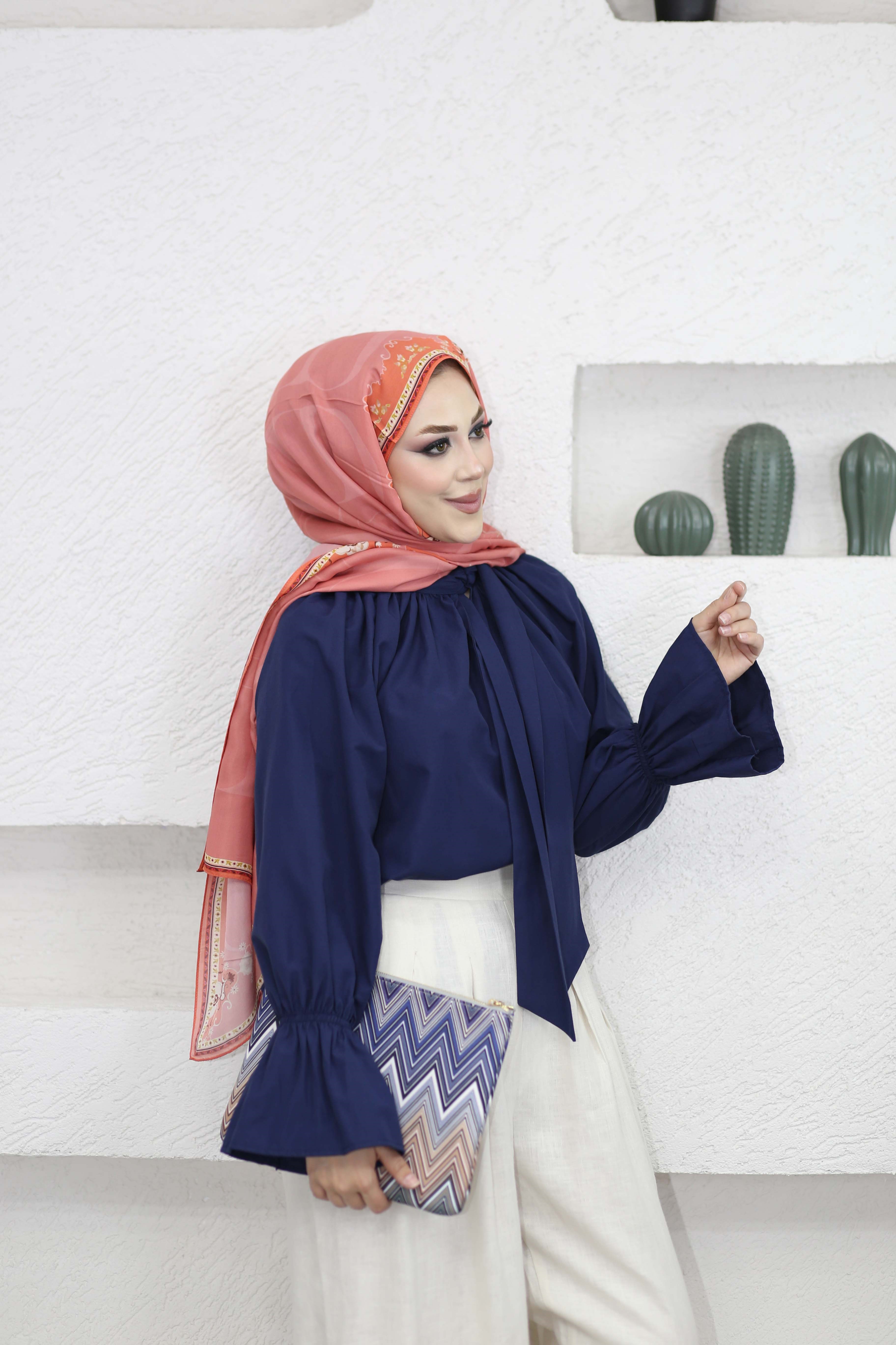Şeker Poplin Gömlek Lacivert 1055