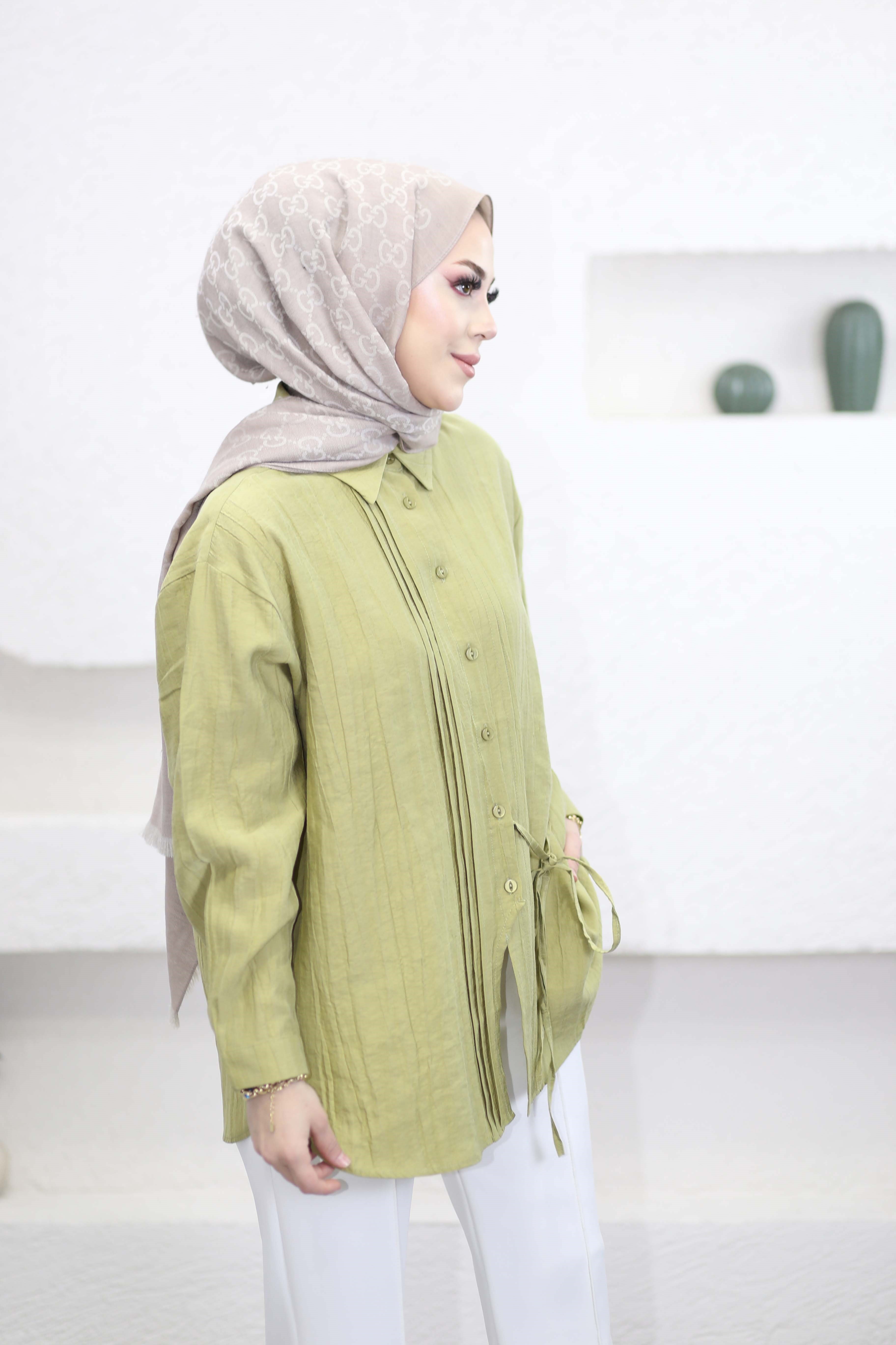 Yan Bağlamalı Tunik Yeşil 6209