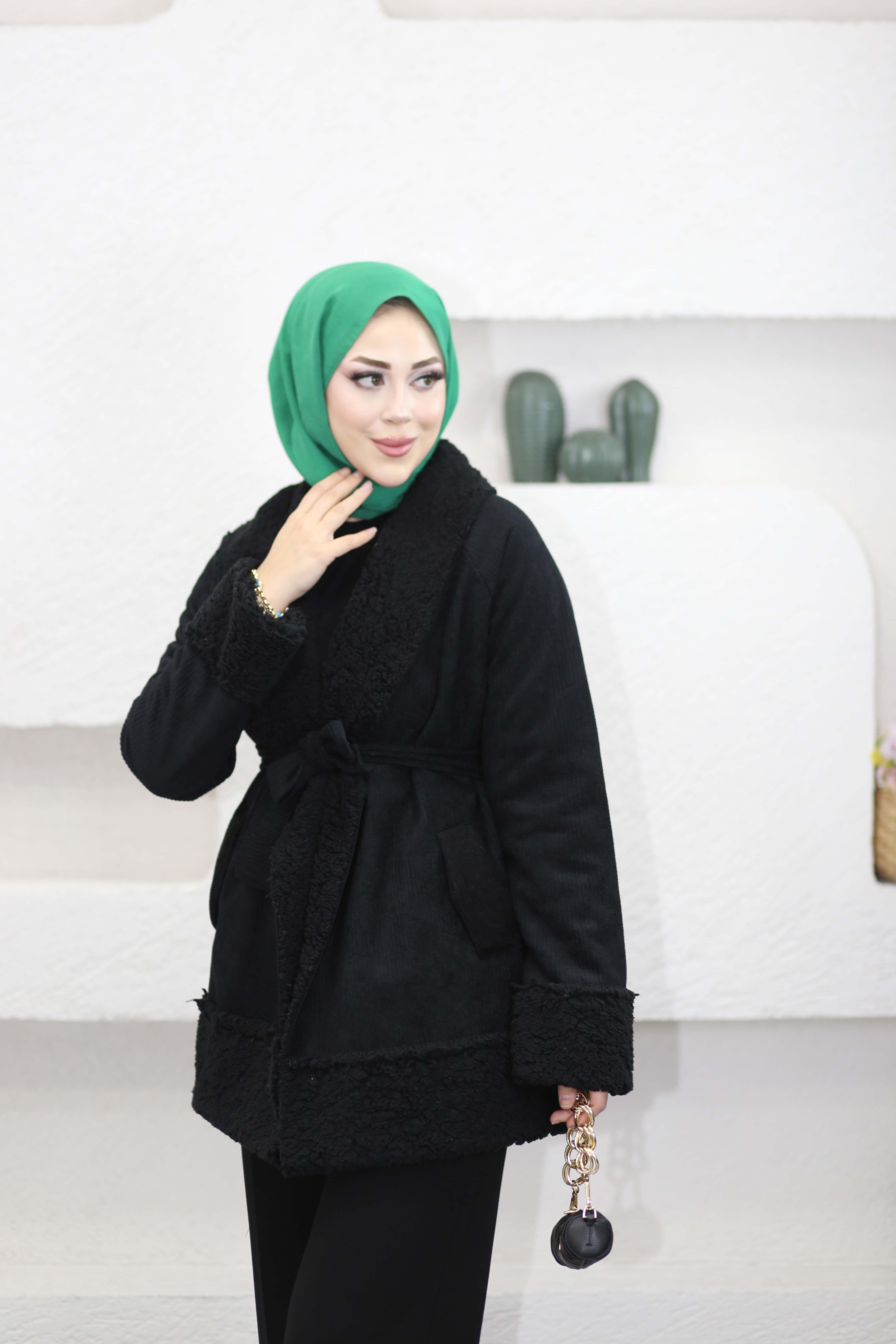 Kadife Kaban Siyah 281