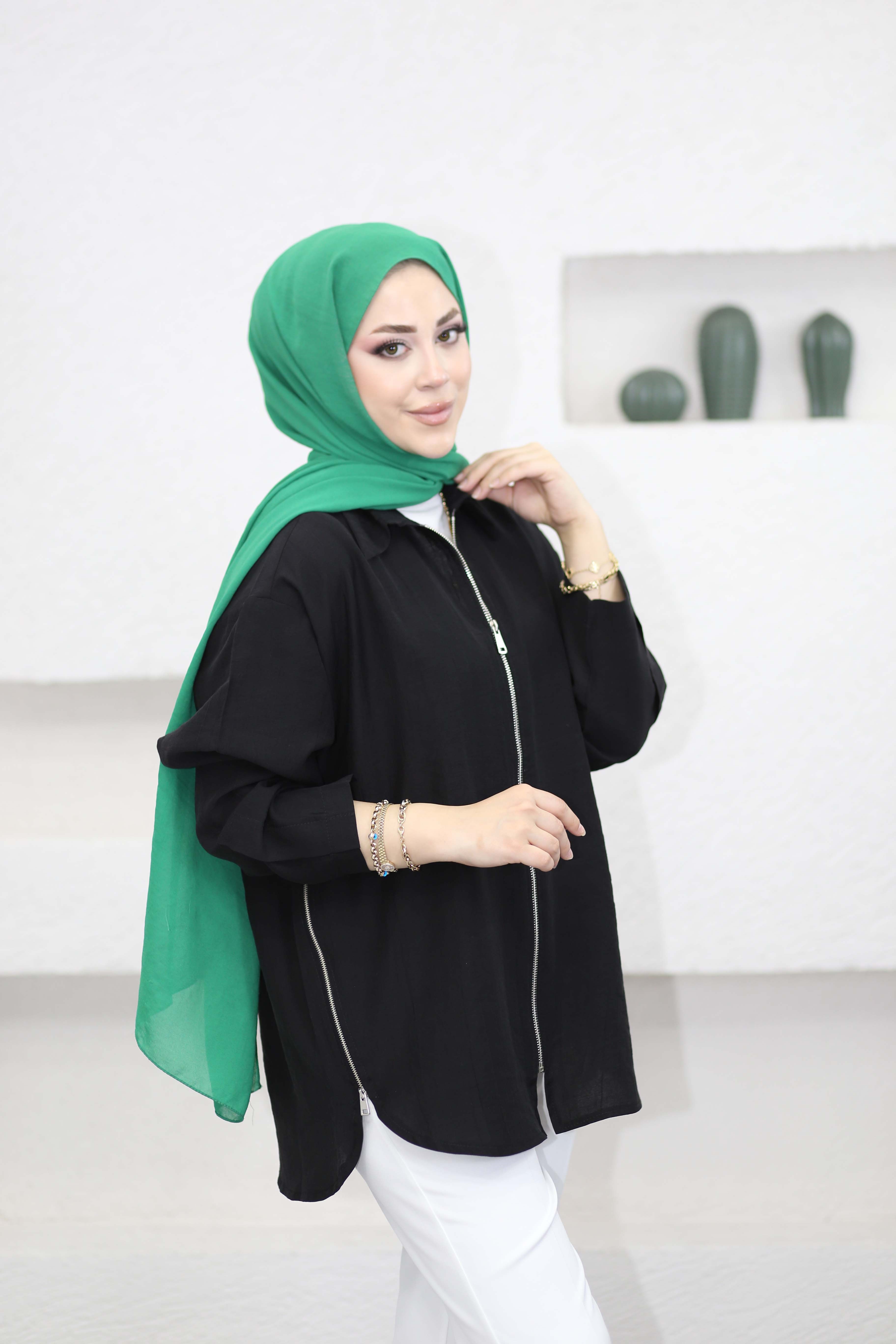 Yanı Fermuarlı Kap Siyah 6449