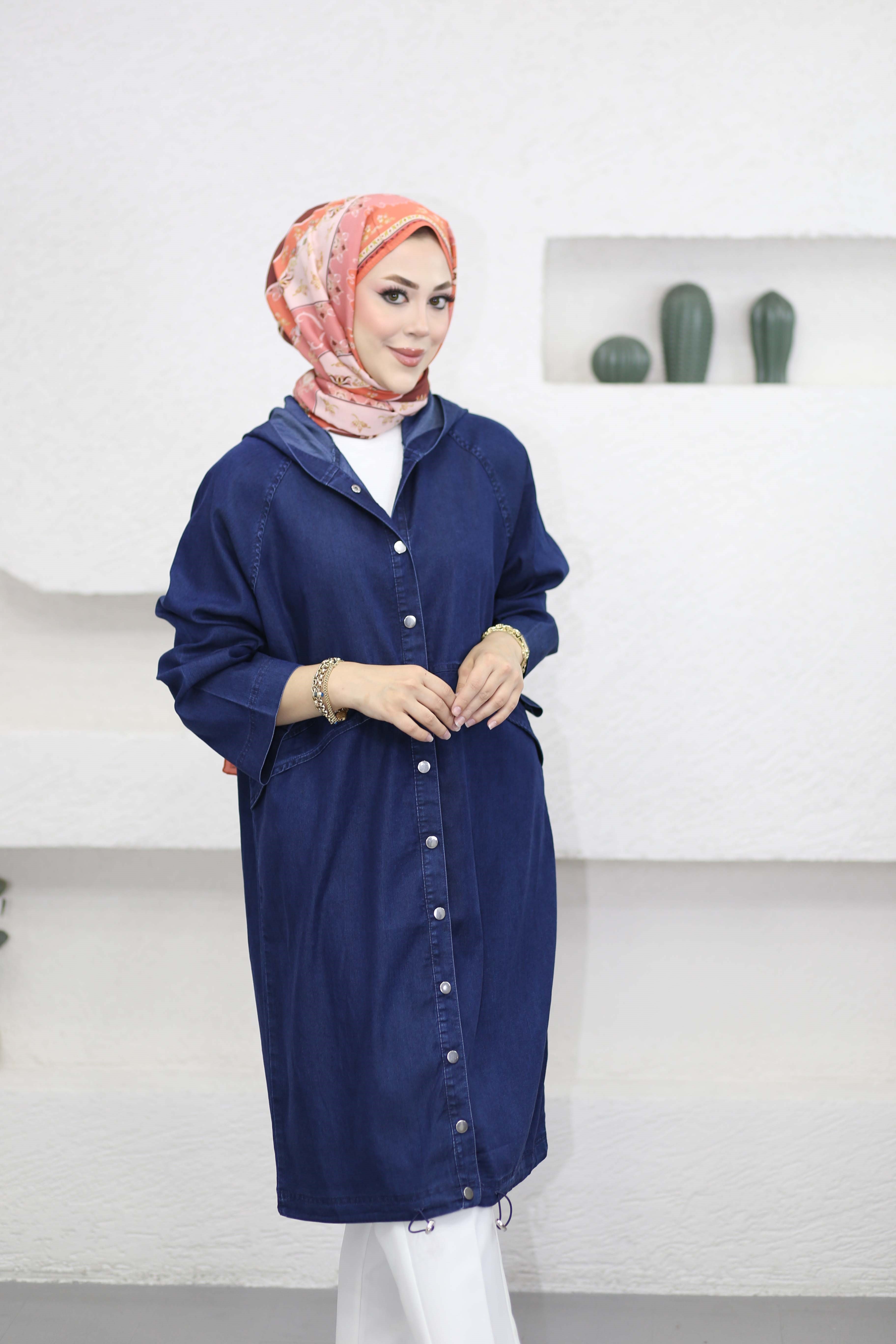 Çıtçıtlı Tencel Kap Lacivert 6546