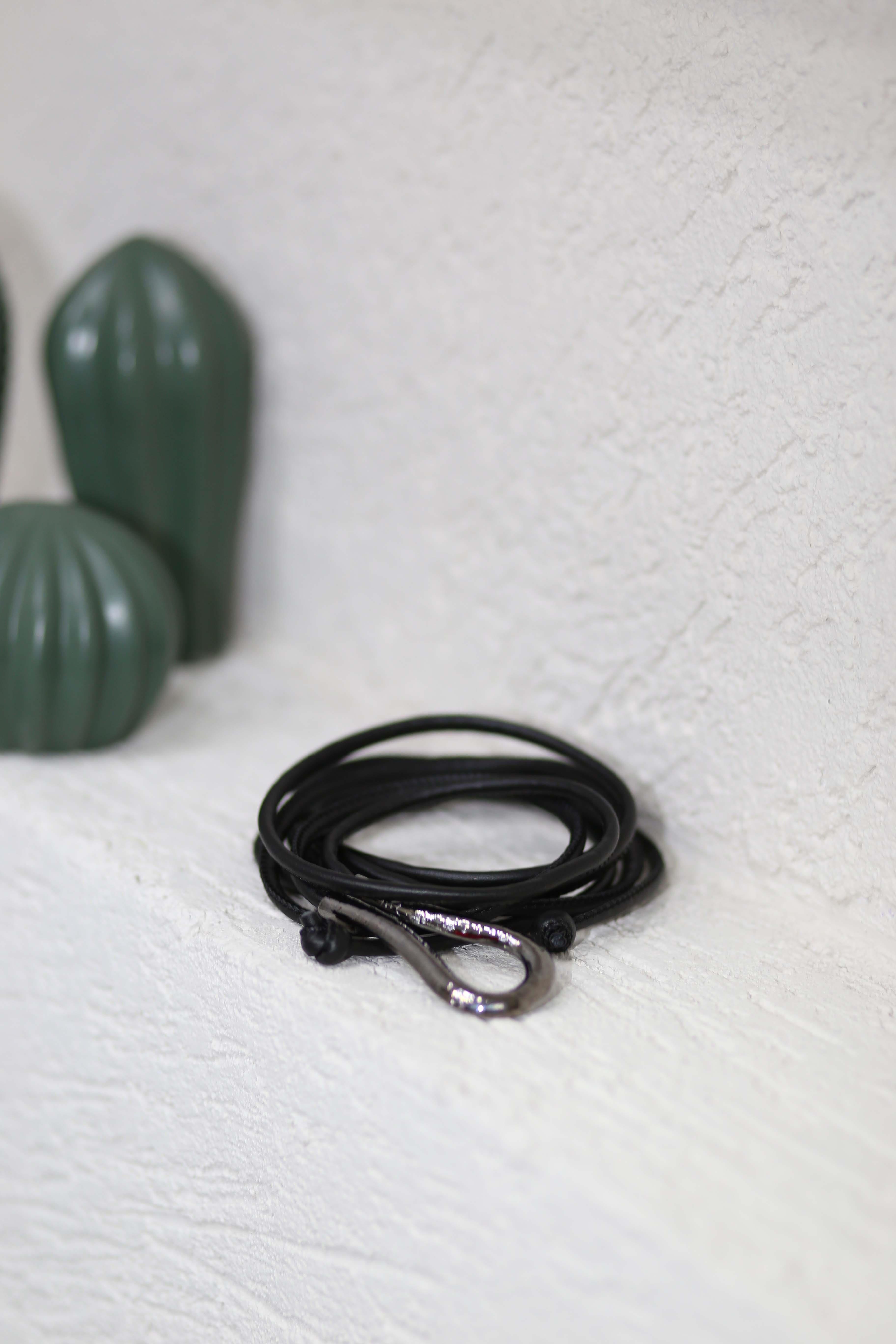 İpli Deri Kemer Siyah KMR07