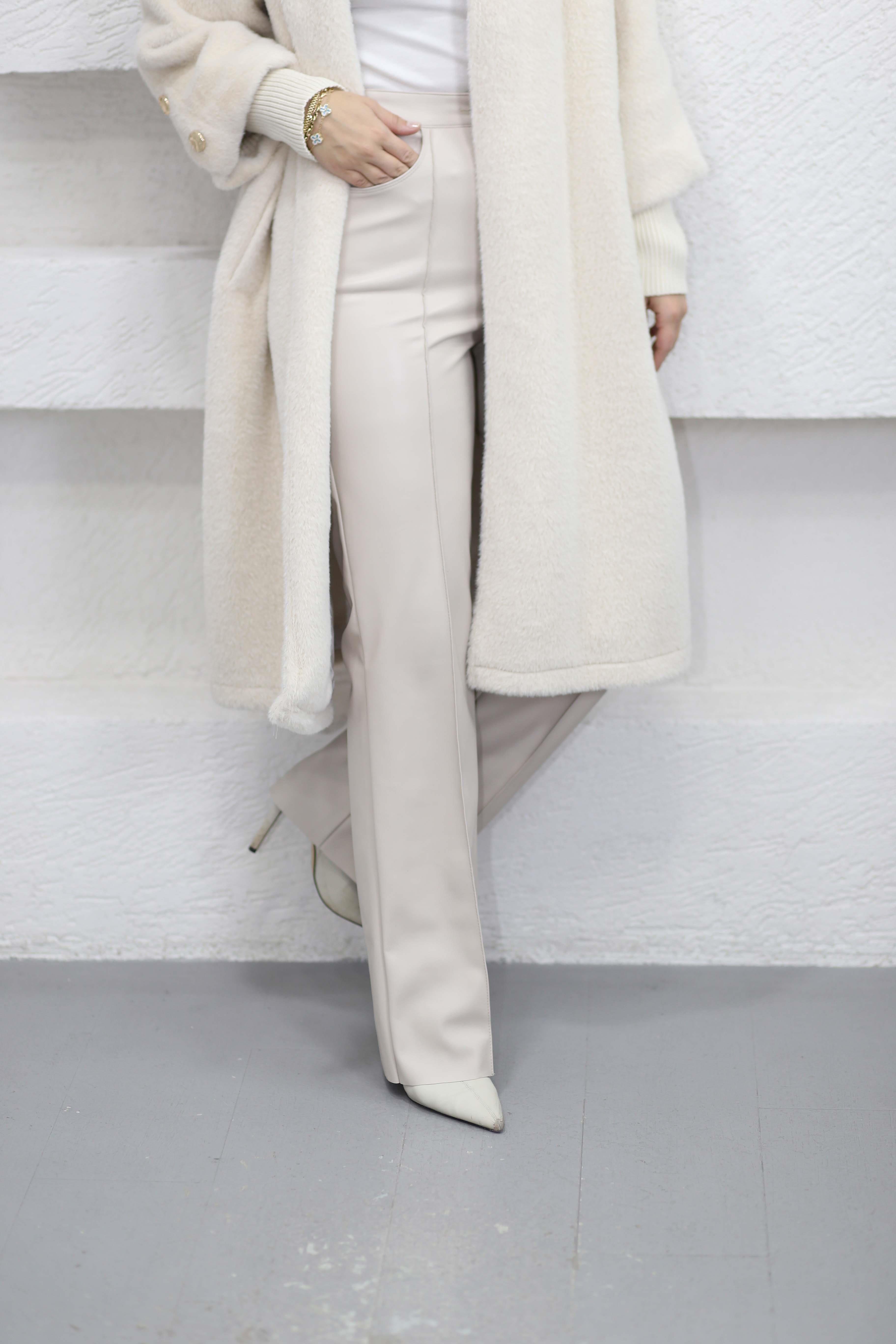 Deri İspanyol Pantolon Bej 2042