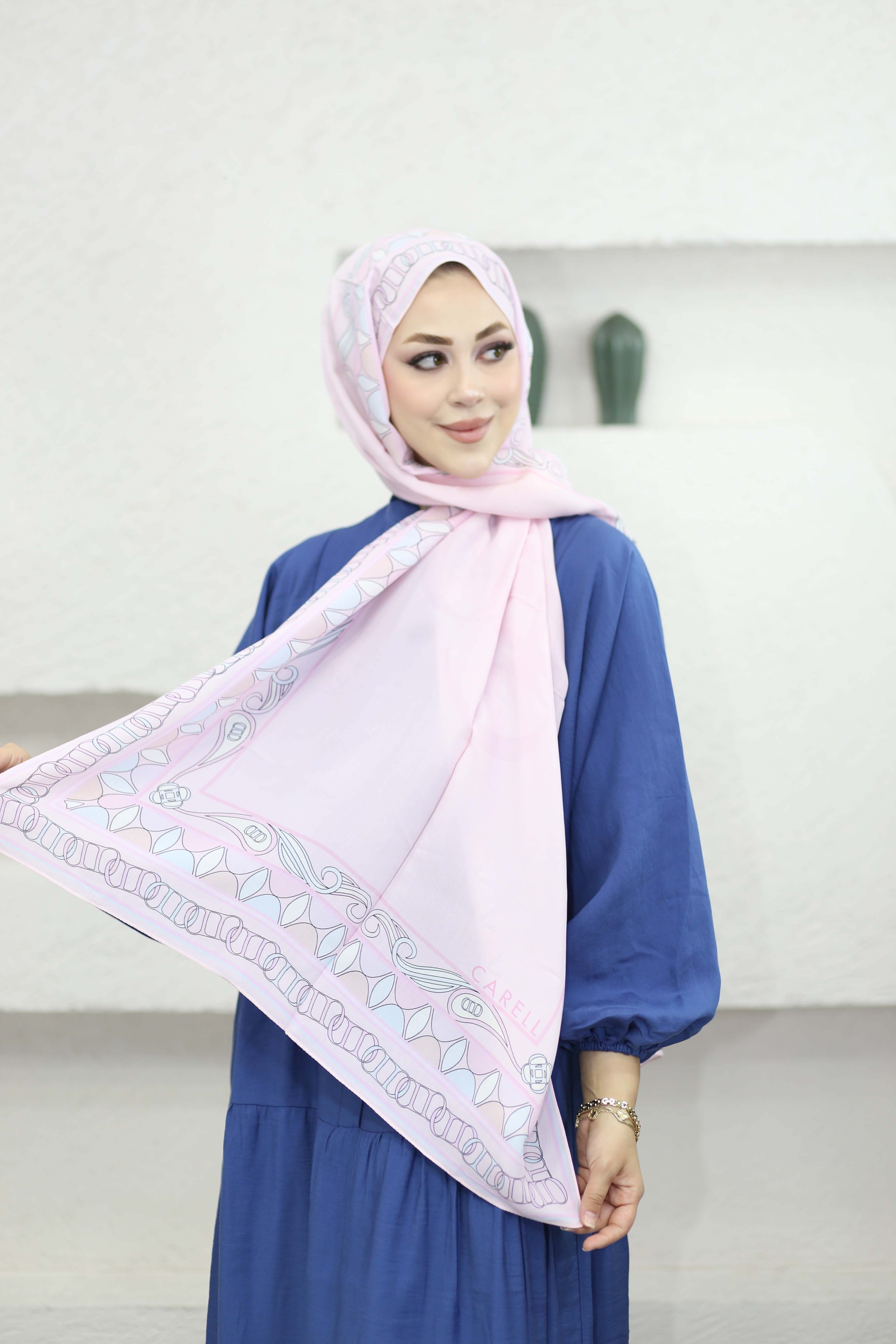 Sabrine Floş Şal Şeker Pembe 9938