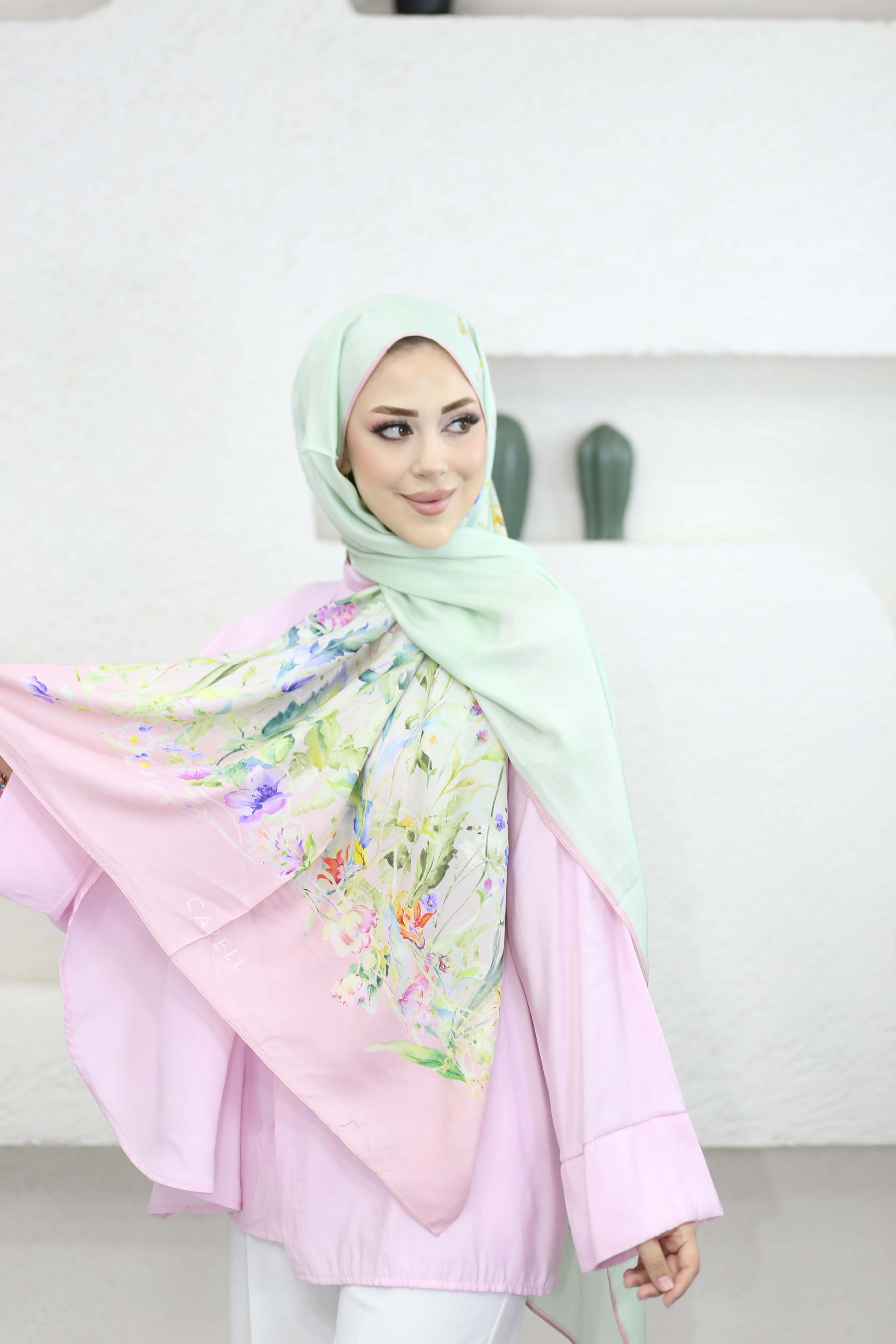Rosalie İncira Viskon Şal Mint 4331
