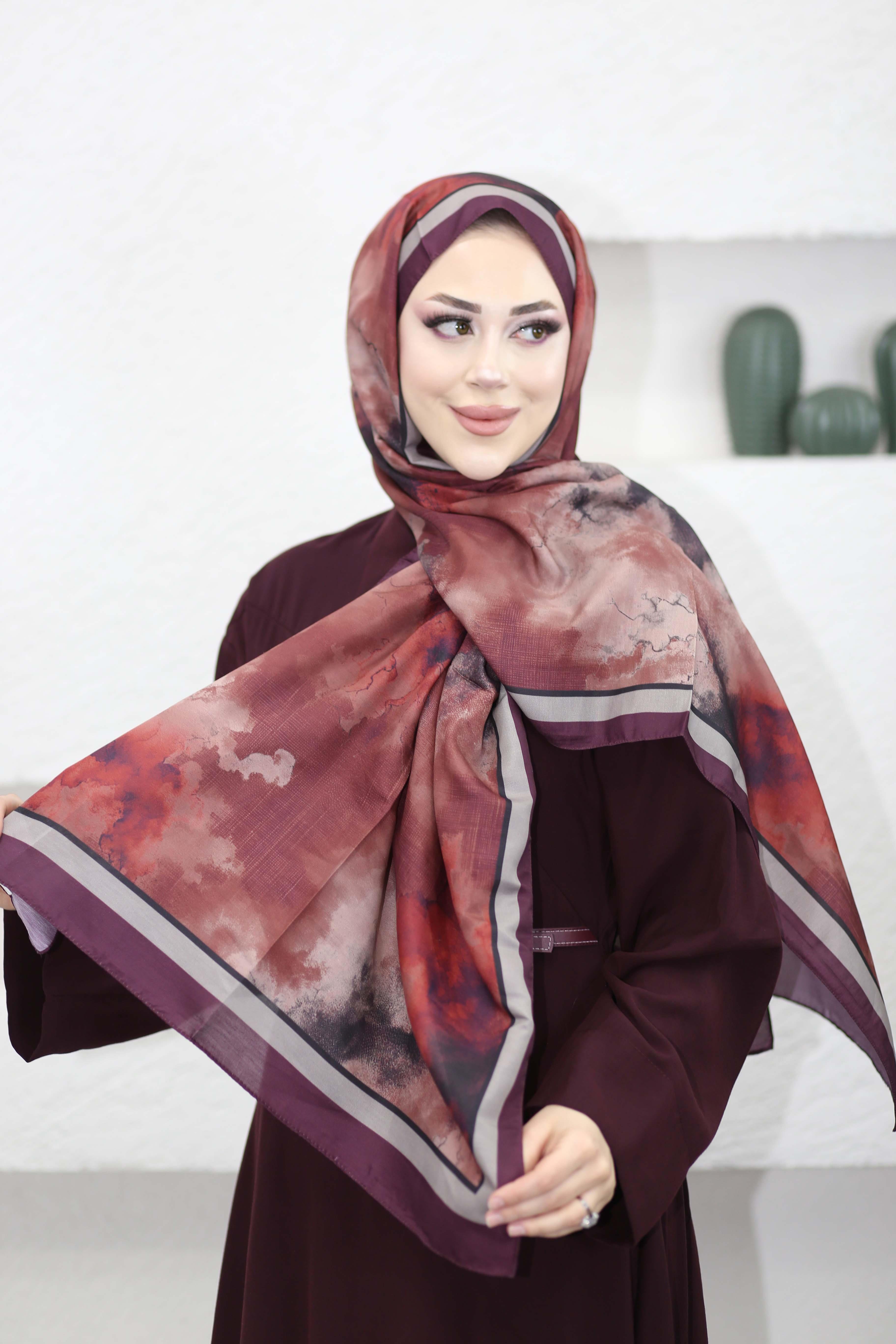 Yağmur Desen Şal Mor 5133