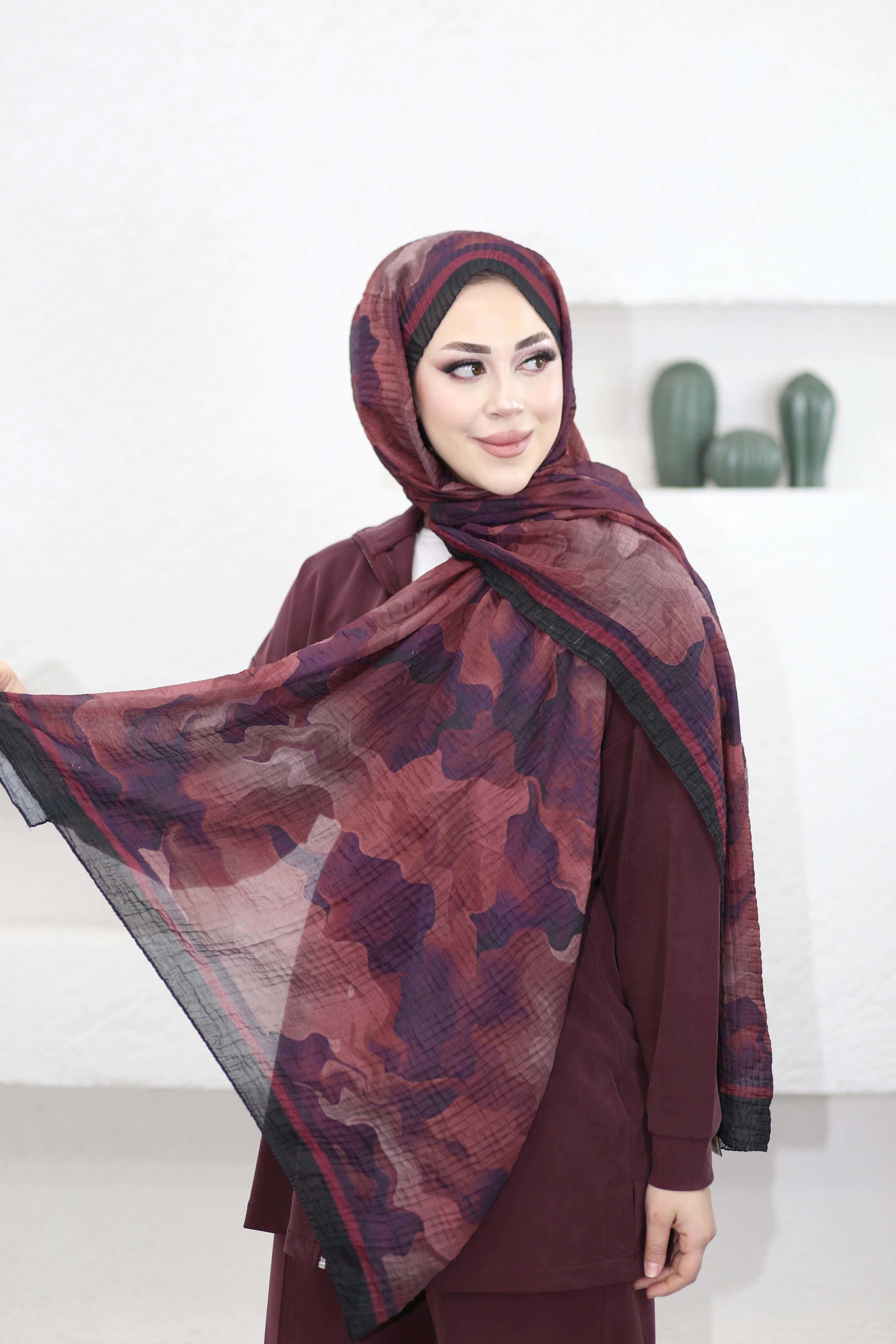 Bella Müslin Şal Bordo 1511