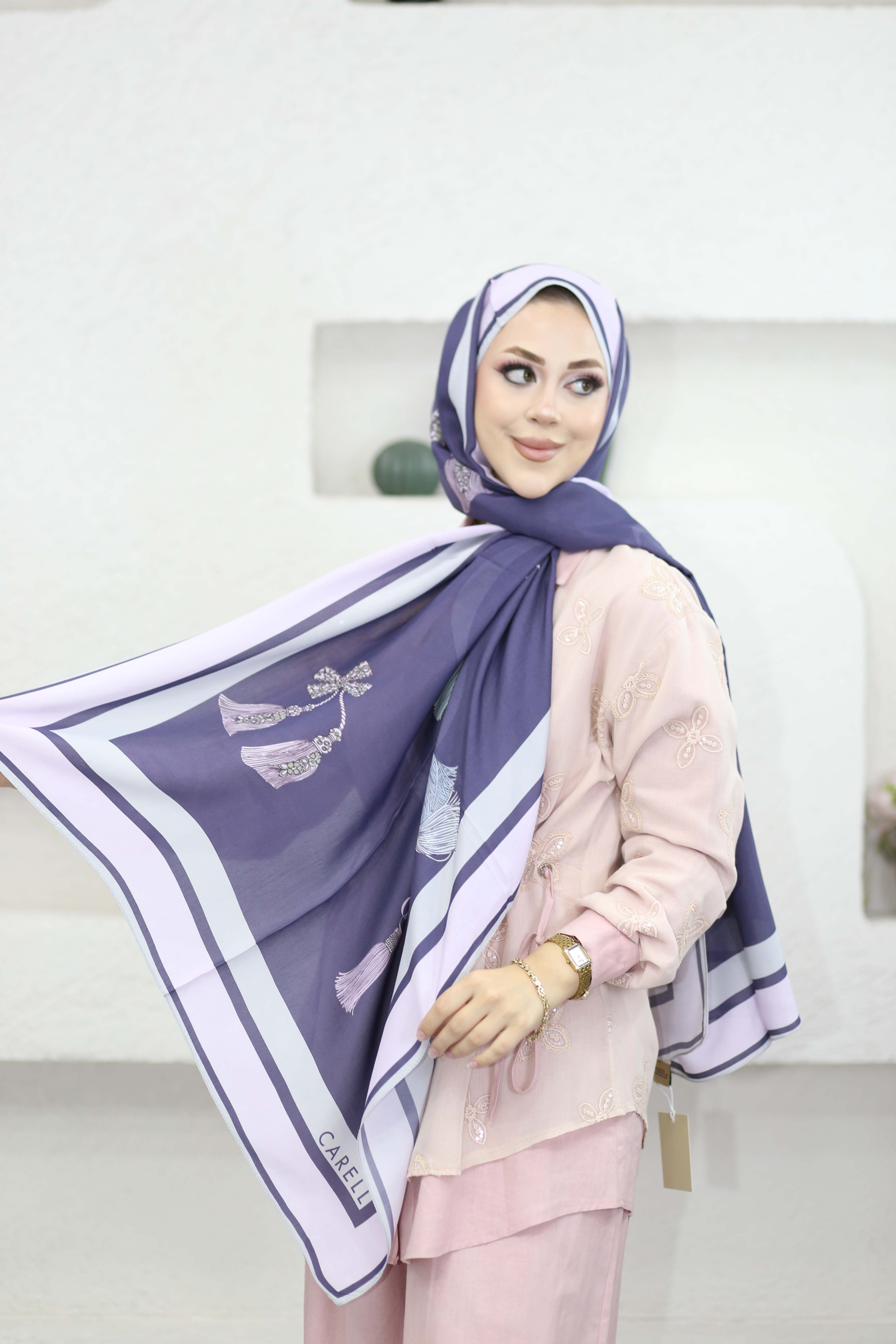 Tassel Floş Şal Mor 6772