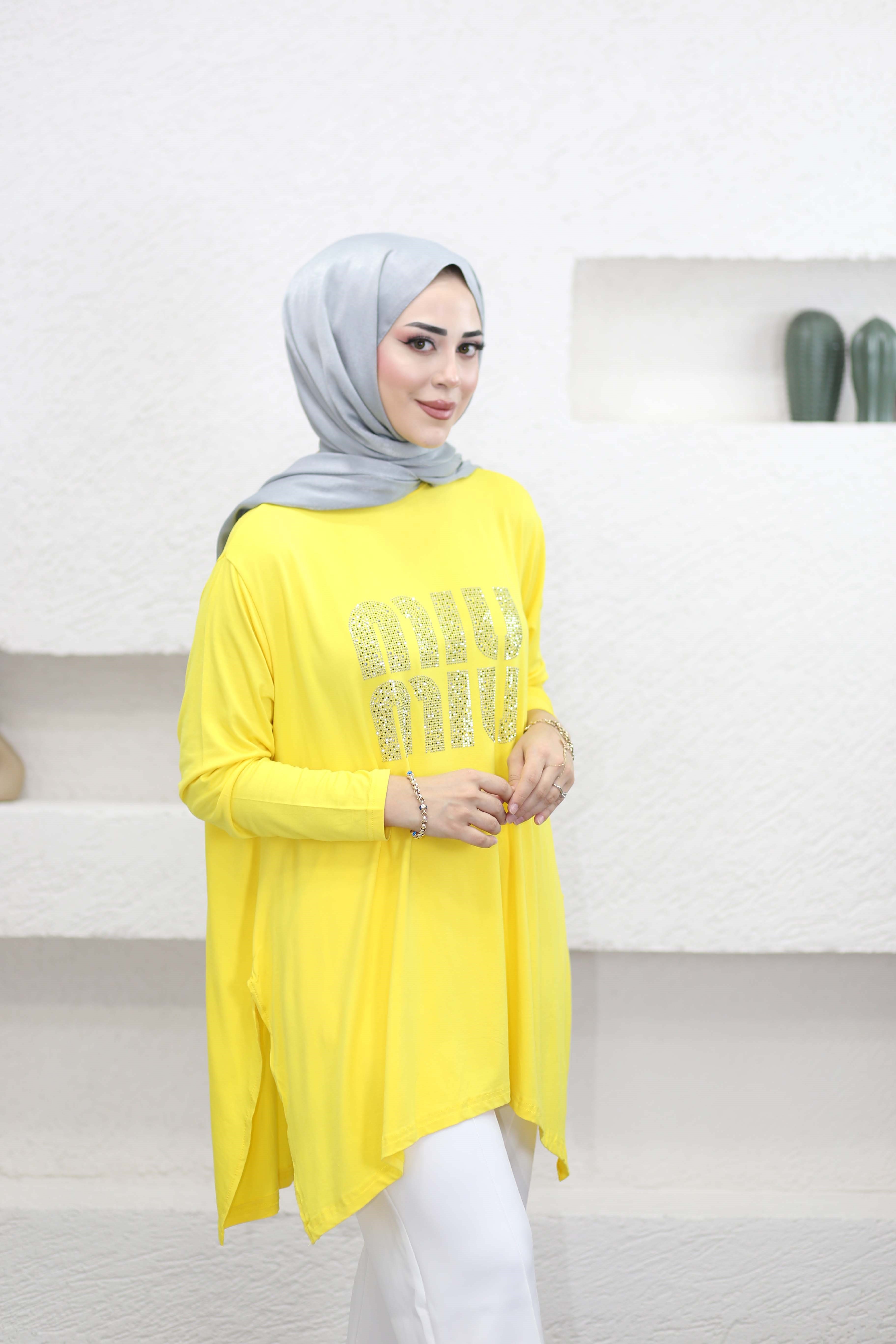 Mıu Taşlı Tunik Sarı 24277