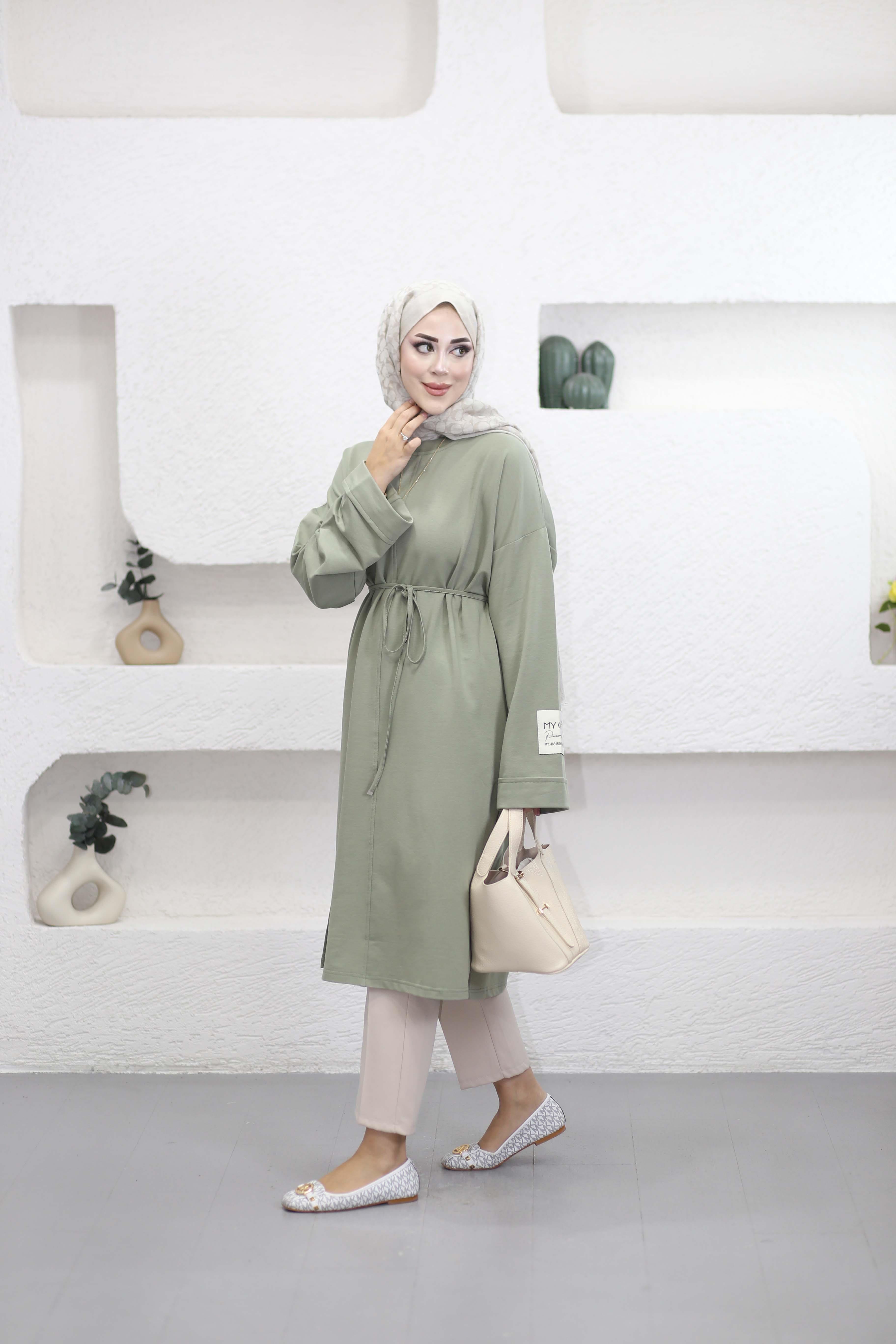 Bağlamalı Araboy Tunik Çağla Yeşili 6059