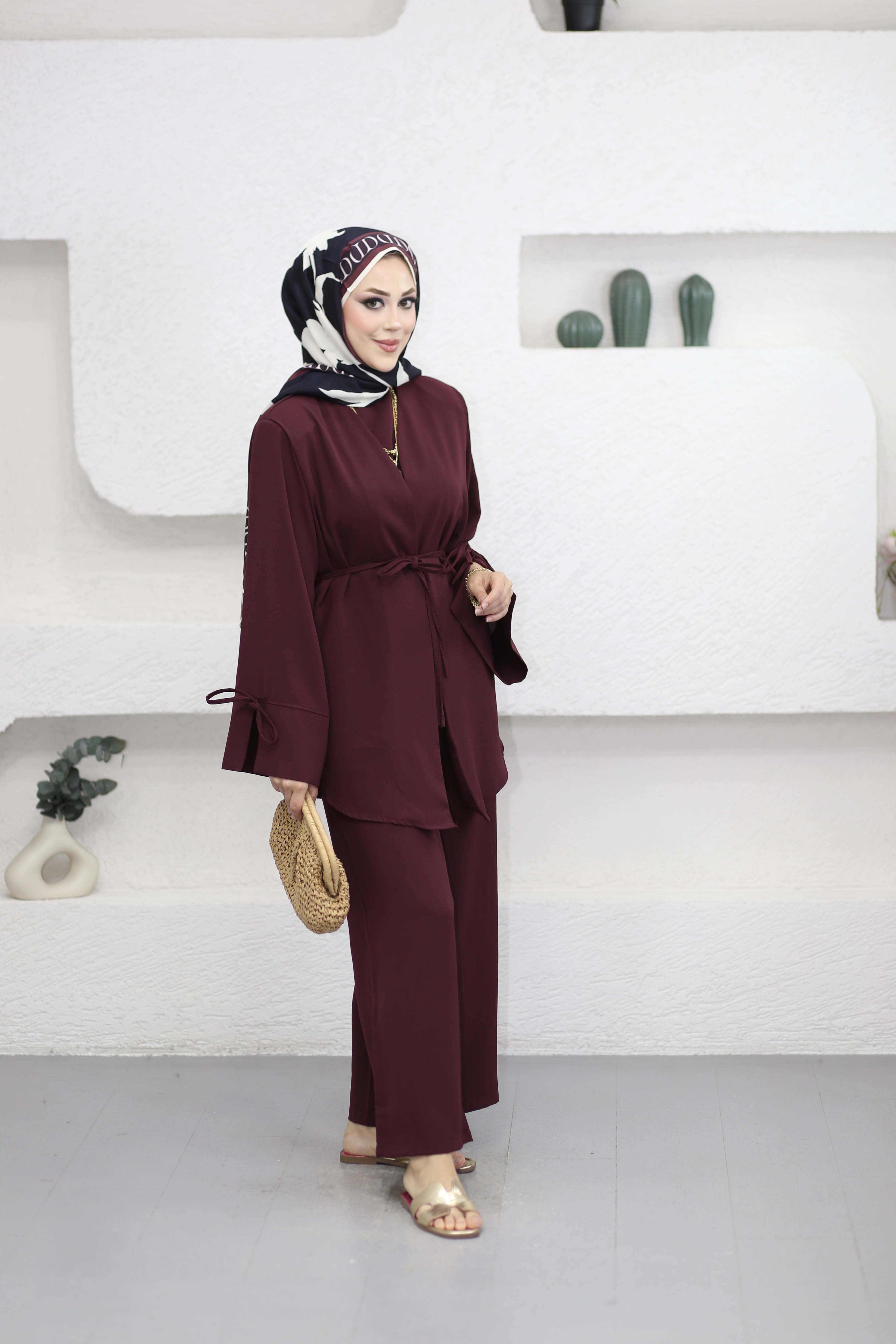Üçlü Ceket Takım Bordo 3014