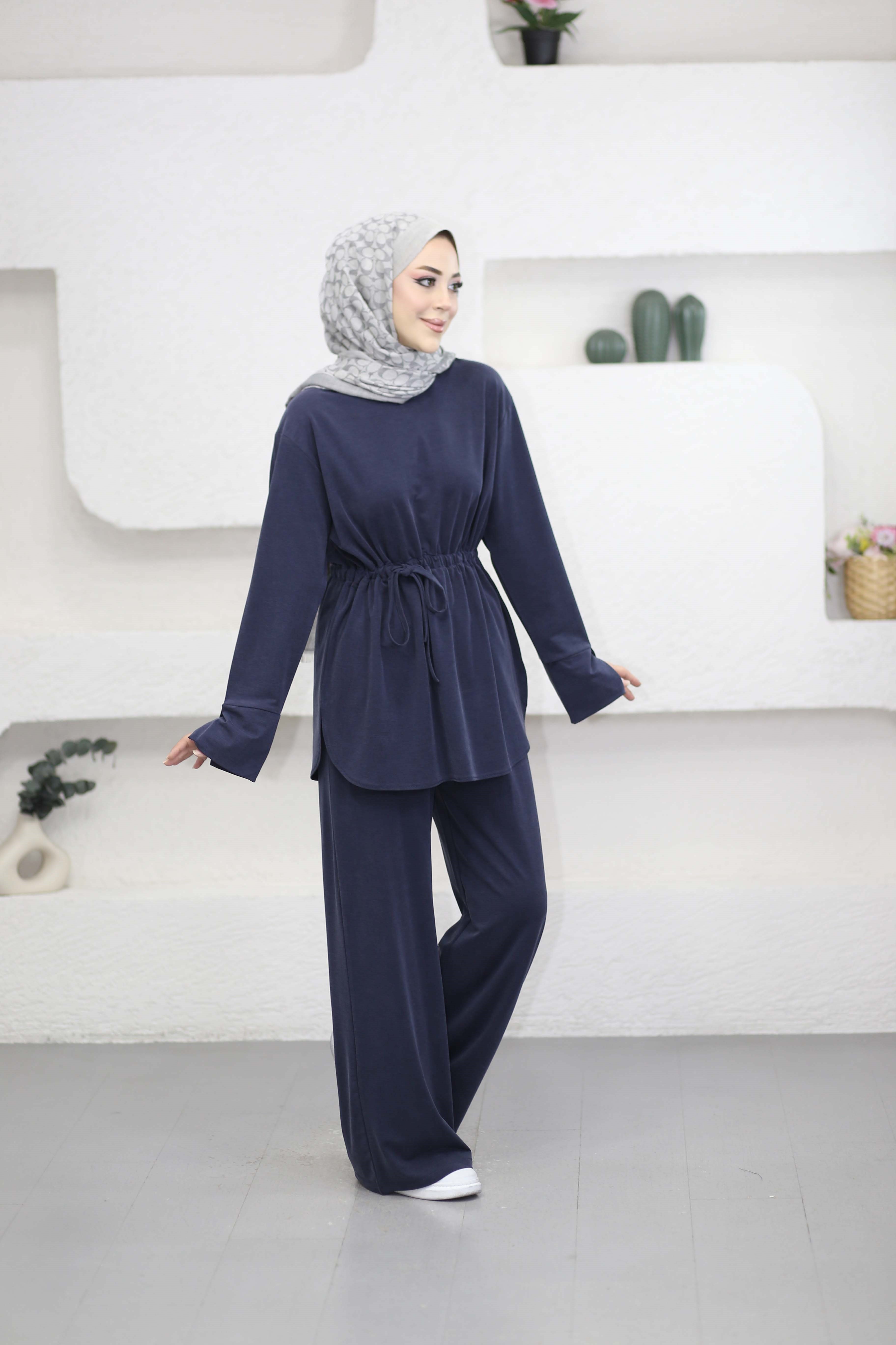 Beli Tünelli Bağlamalı Takım Lacivert 6504