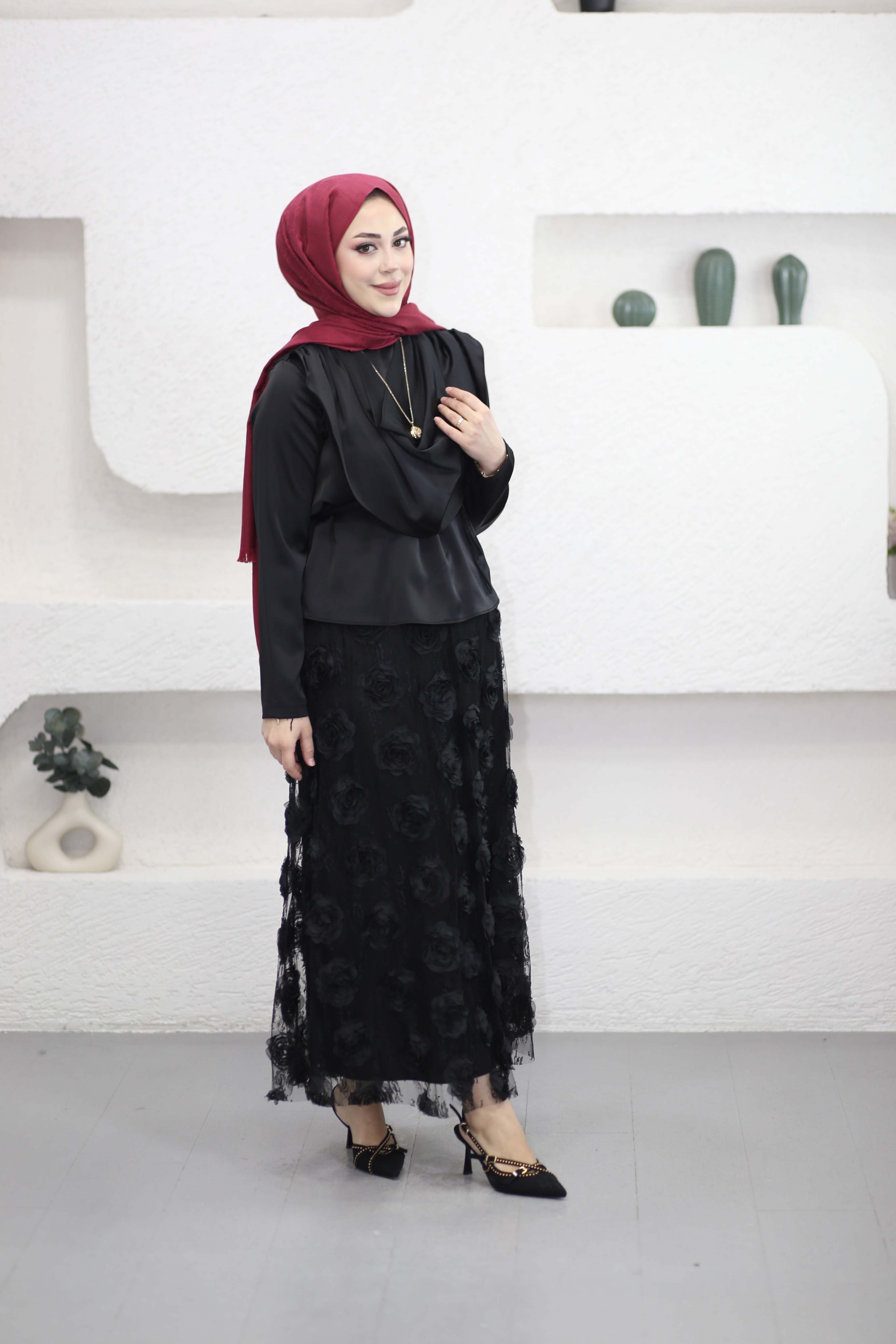 Gül Tasarım Takım Siyah 7346