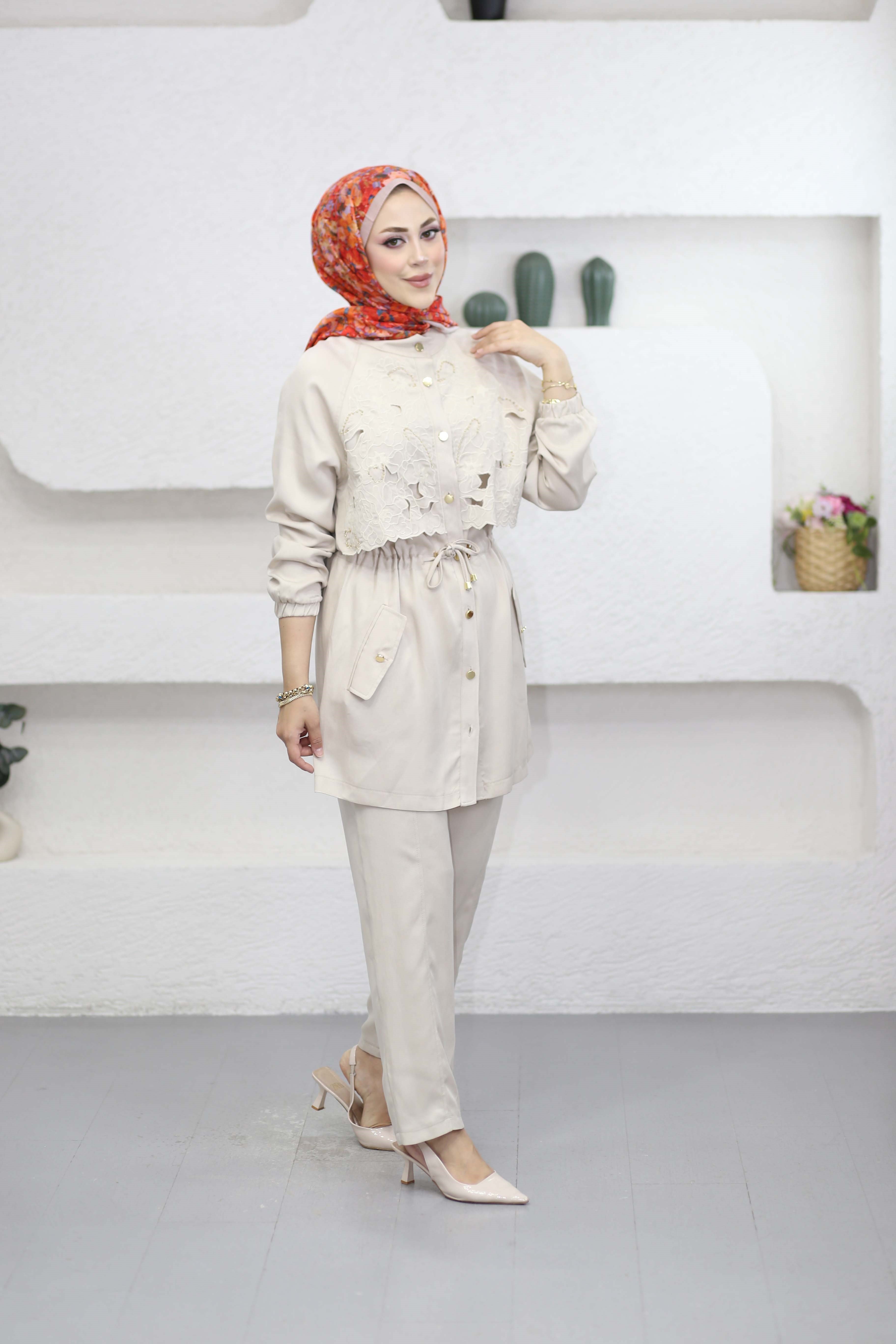 Flora Takım Bej 1487