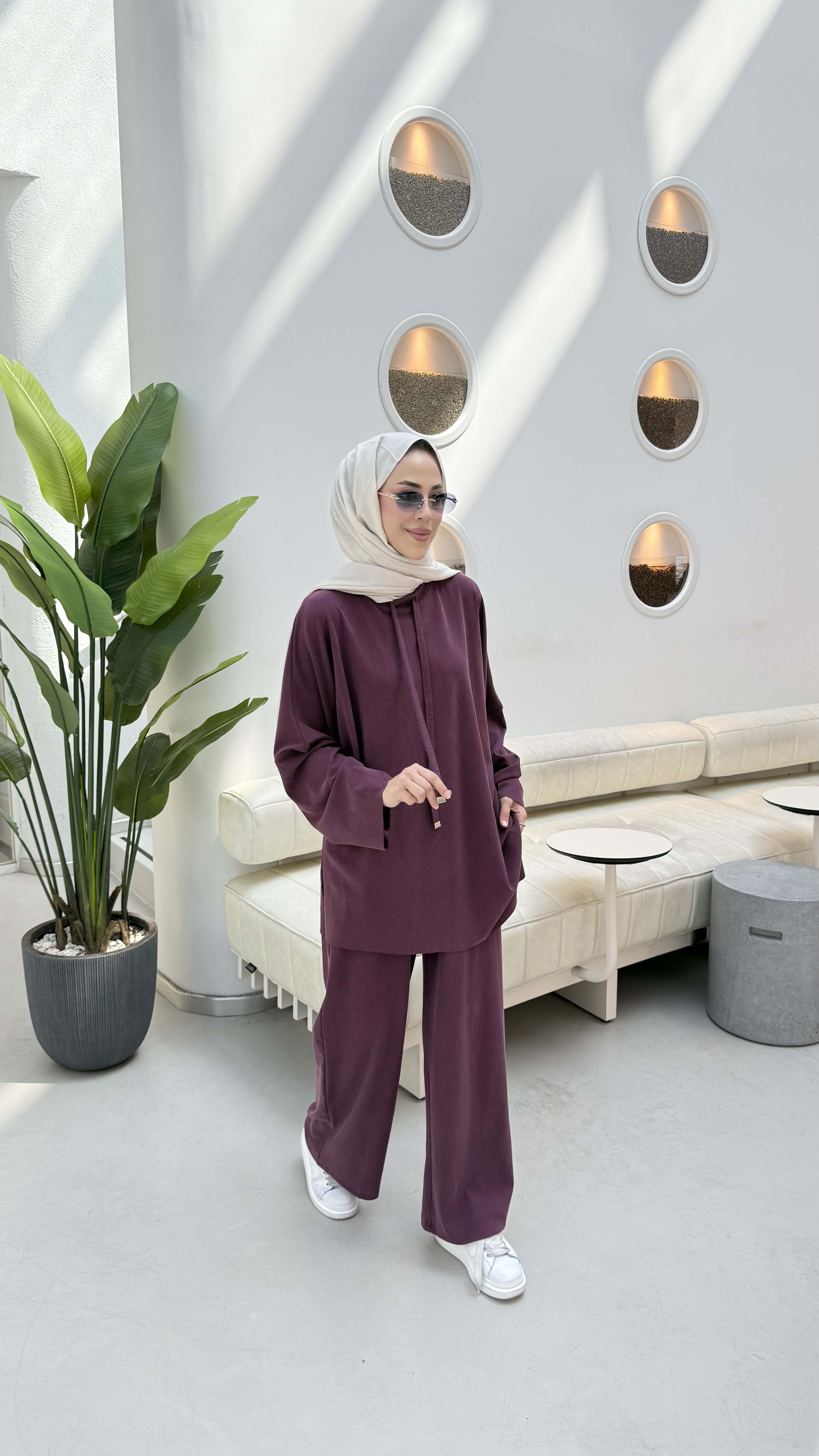 Fitilli Oysho Takım Mürdüm 6072