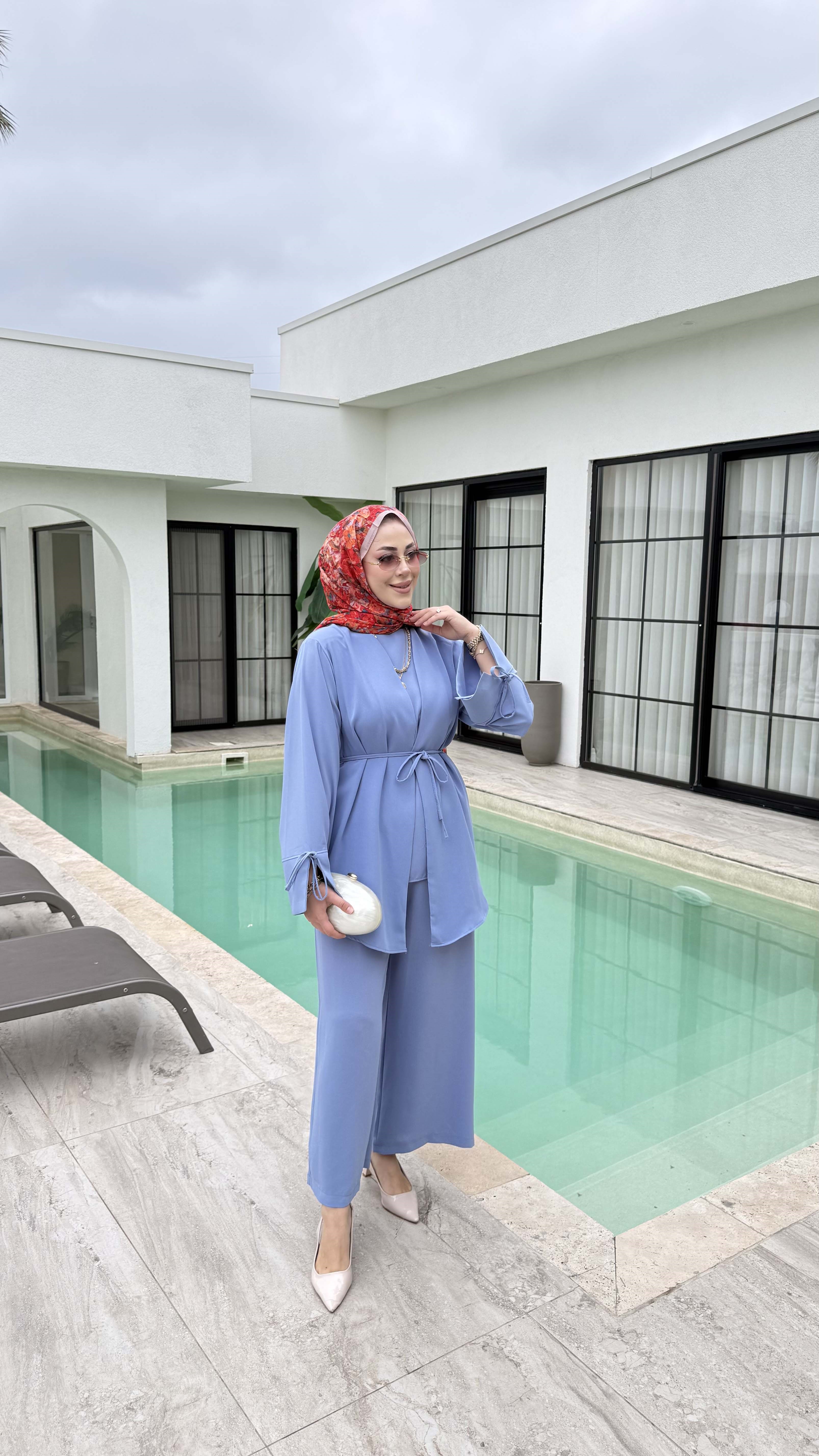 Üçlü Ceket Takım Mavi 3014